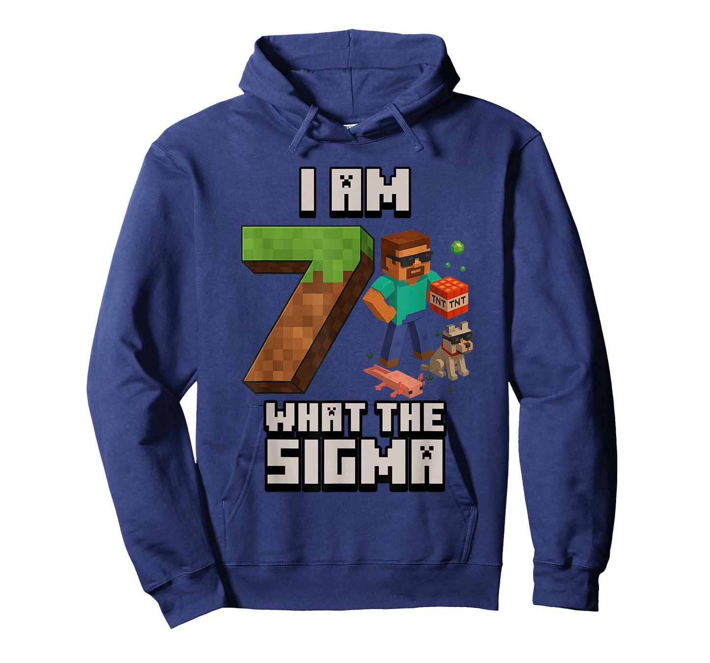 7th Birthday What The Sigma Pixel 7 Bday Gamer Boys Kids T-Shirt