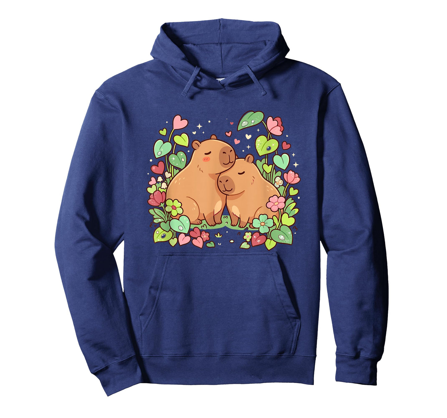 Capybara Couple Cute Valentine's Day Floral Heart T-Shirt