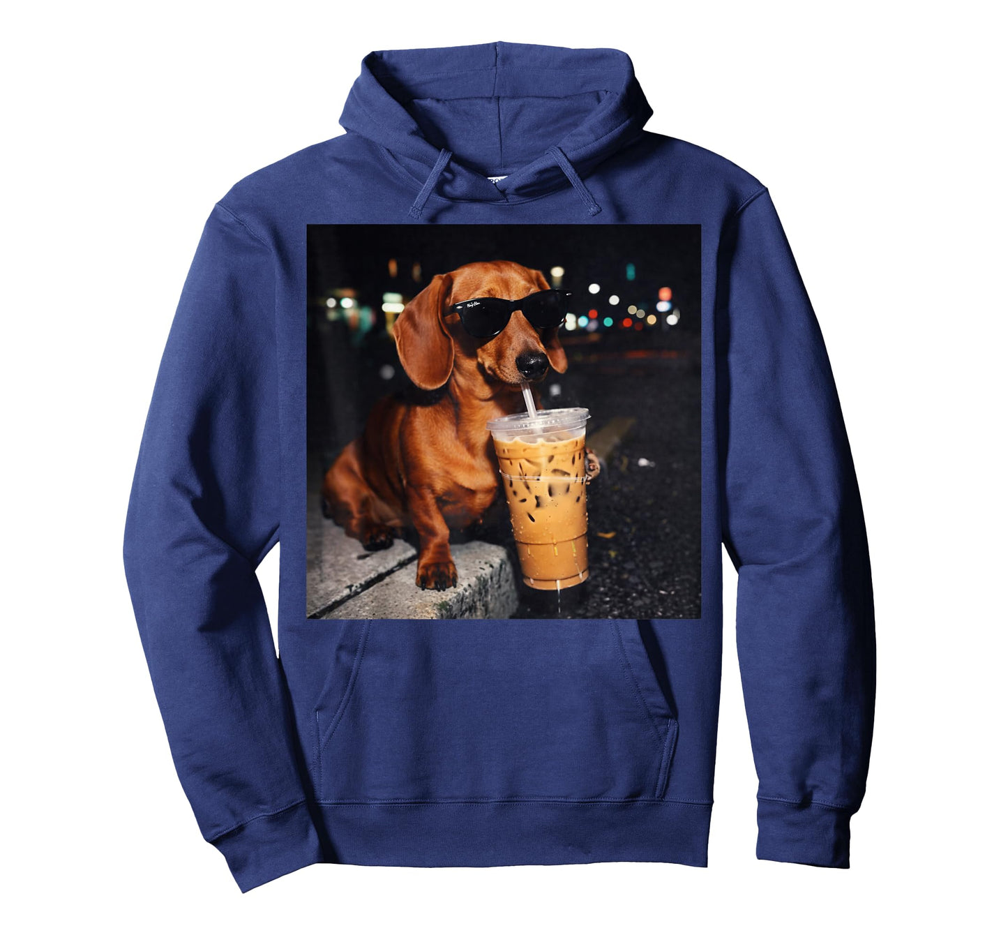 Funny Dachshund Drinking Iced Coffee Lover Humor T-Shirt