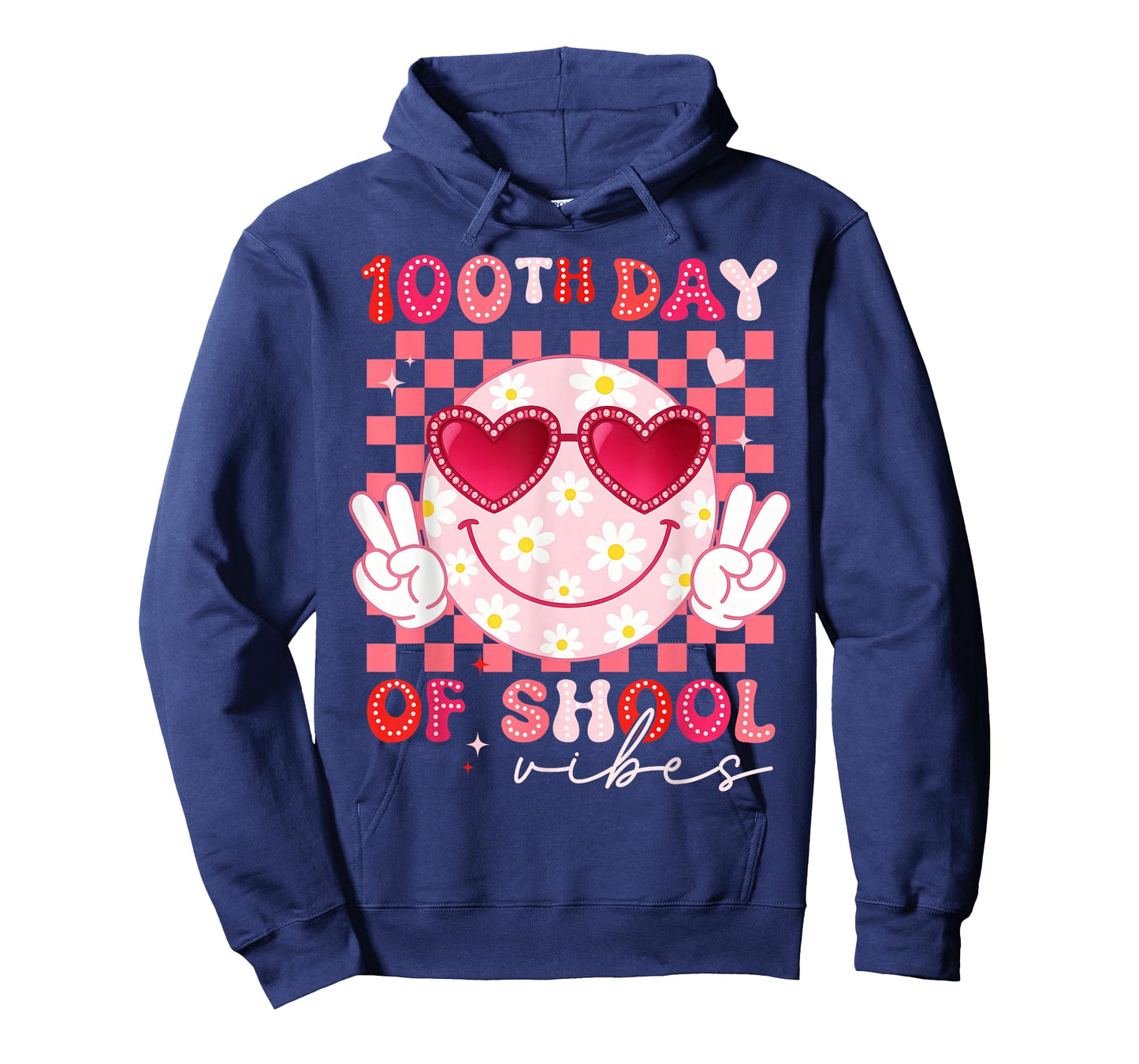 100th Day of School Vibes Smile Face 100 Days Girl Women T-Shirt