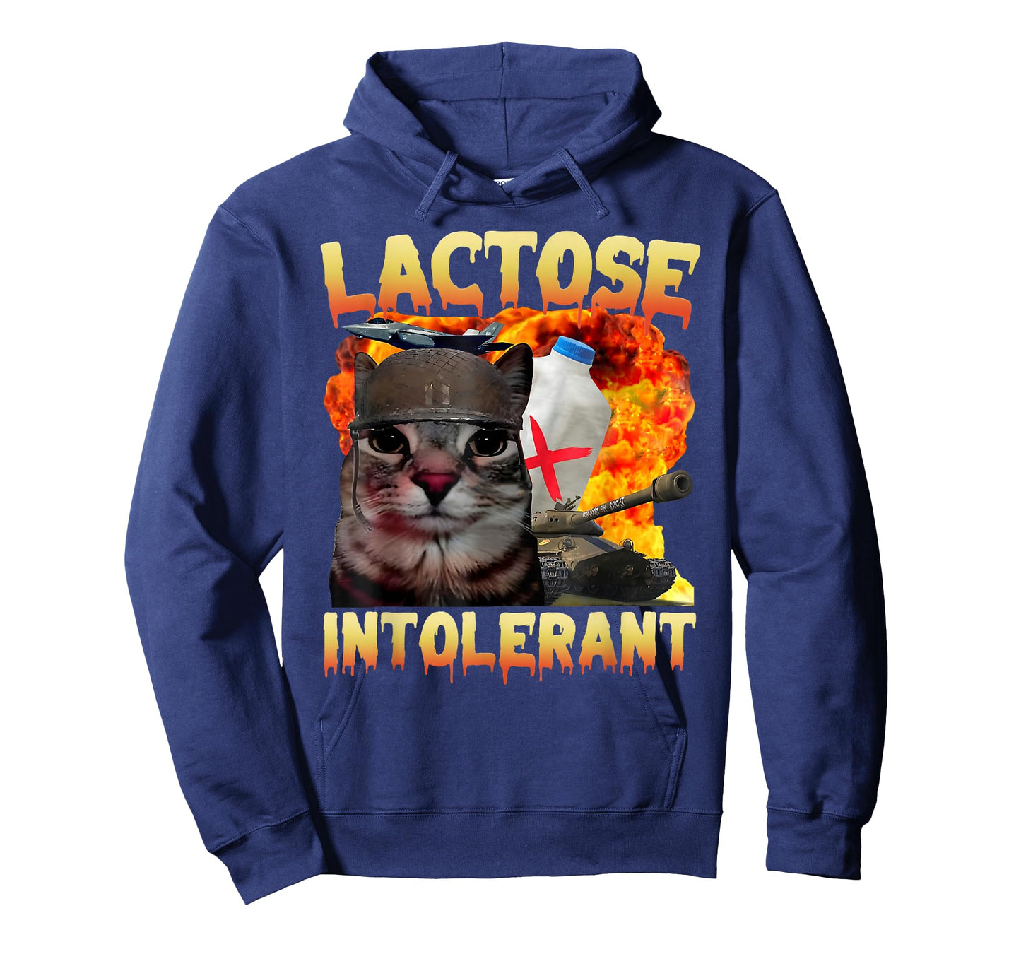 Lactose Intolerant Silly Cat Meme Funny Saying Cat Lover T-Shirt