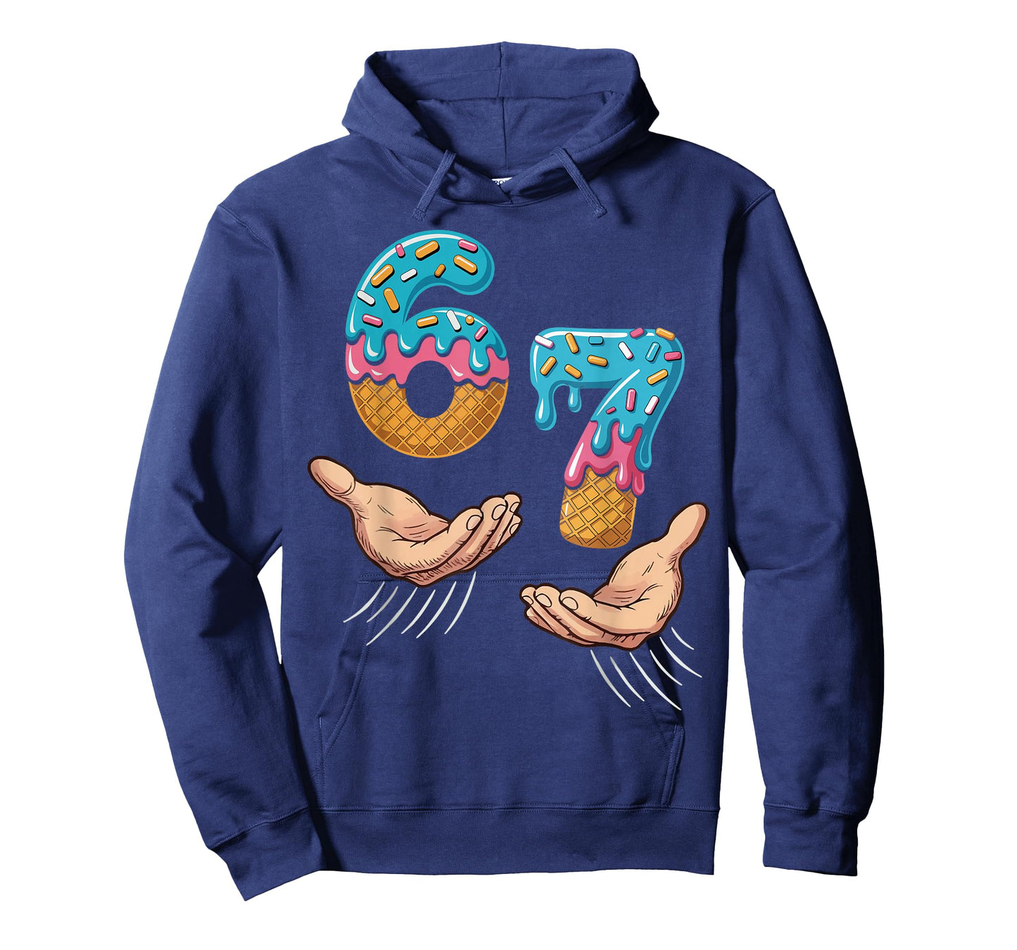 Six Seven 6 7 Ice Cream Hands Meme Graphic for Kids T-Shirt