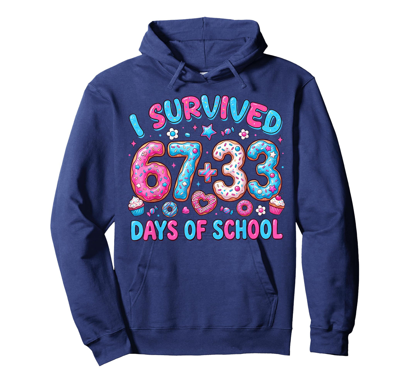 I Survived 67 + 33 Day of School Six Seven Donut Teacher Kid T-Shirt