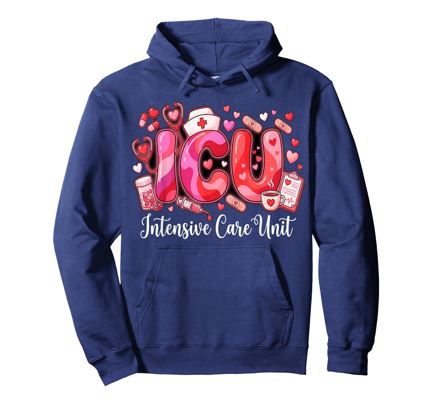 Cute Hearts ICU Valentine Nurse Valentines Day Shirt Nurses T-Shirt