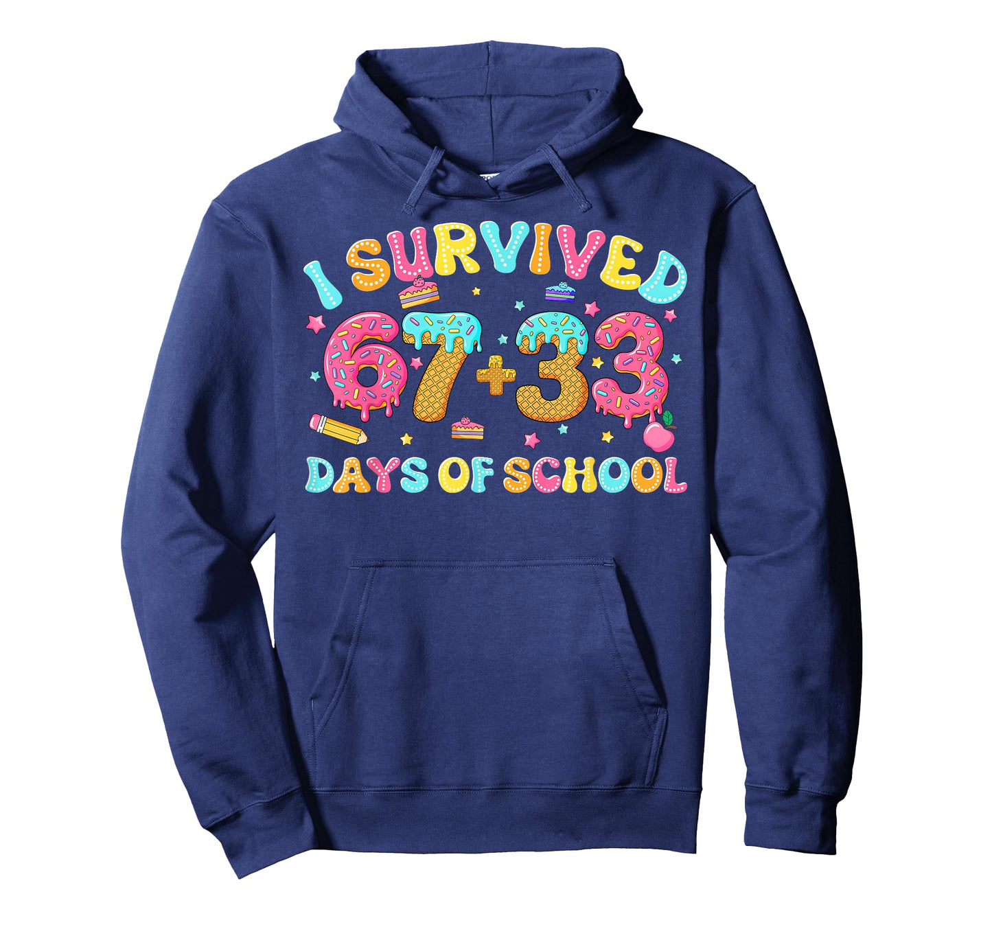 I Survived 67 + 33 Days of School Ice Cream Drip Girl Boy T-Shirt