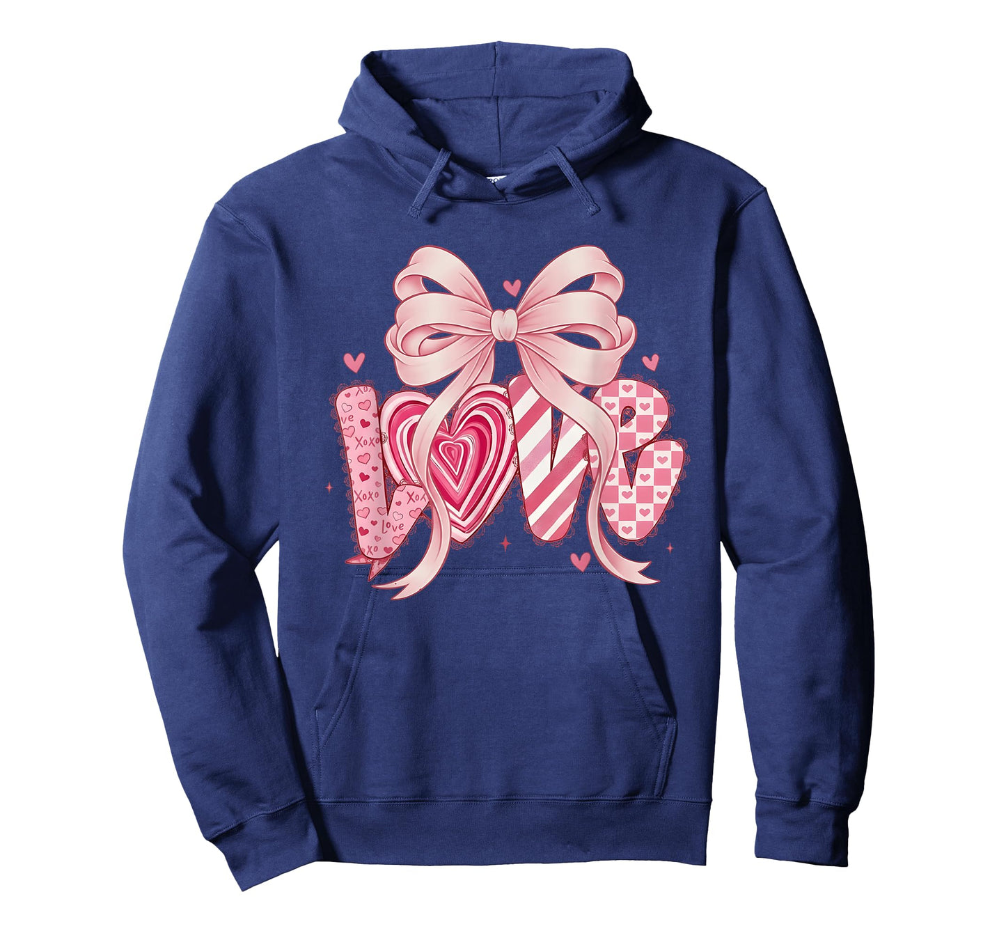 Valentines Day Love with Bow and Hearts Preppy Coquette Pink T-Shirt