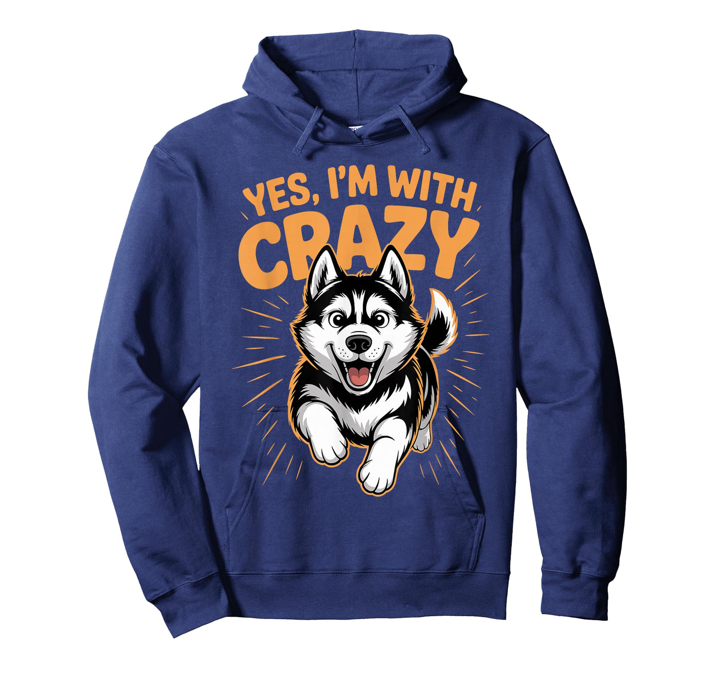 Yes I'm with Crazy Snow Pet Working Dog Funny Siberian Husky T-Shirt