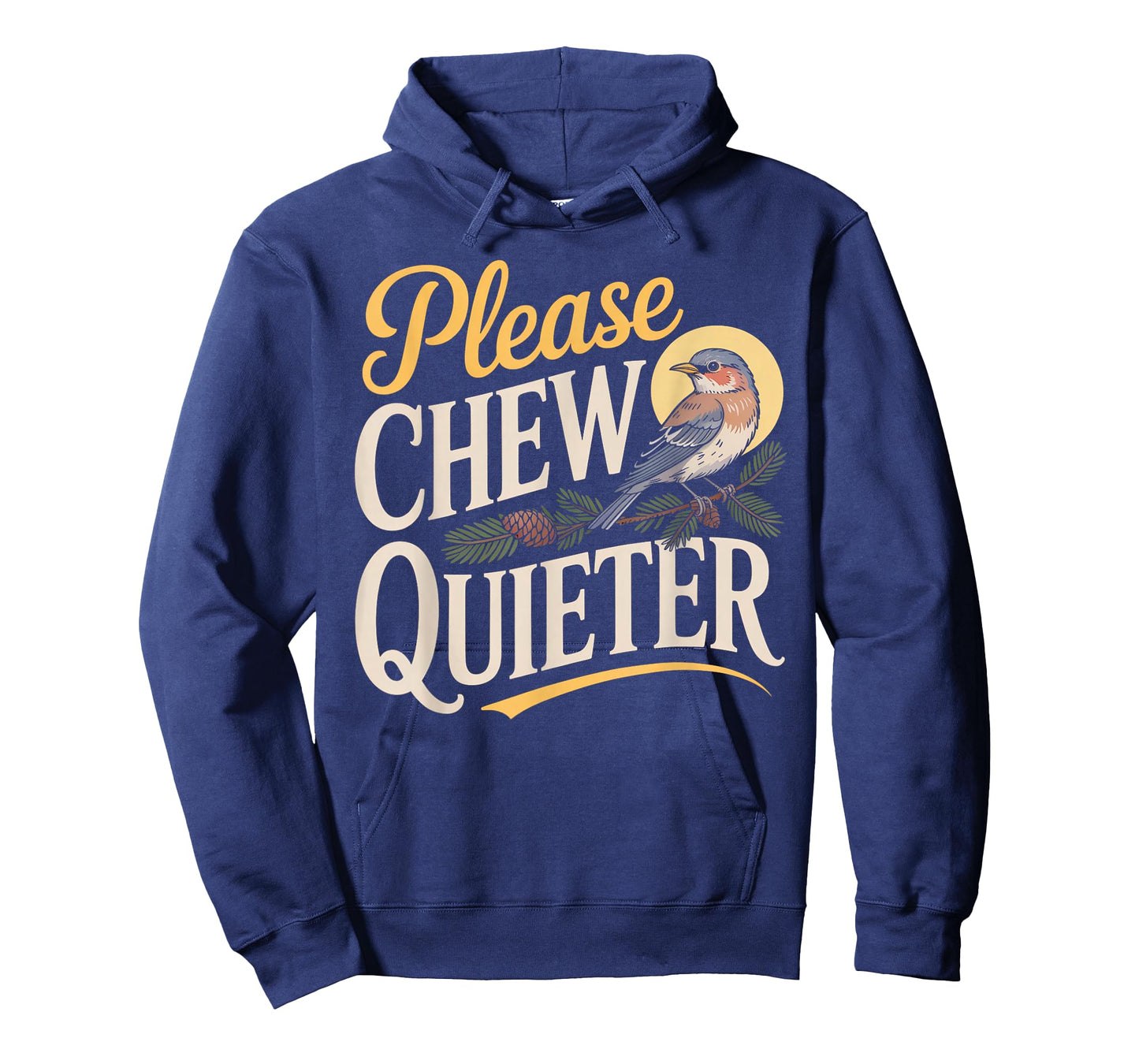 Chew Quieter Funny Vintage Bird Nature Illustration T-Shirt