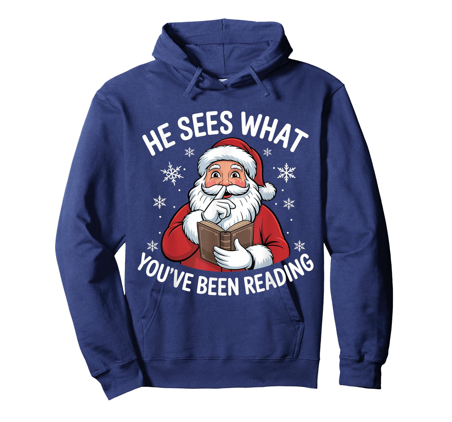 He Sees What You've Been Reading Funny Bookish Christmas T-Shirt