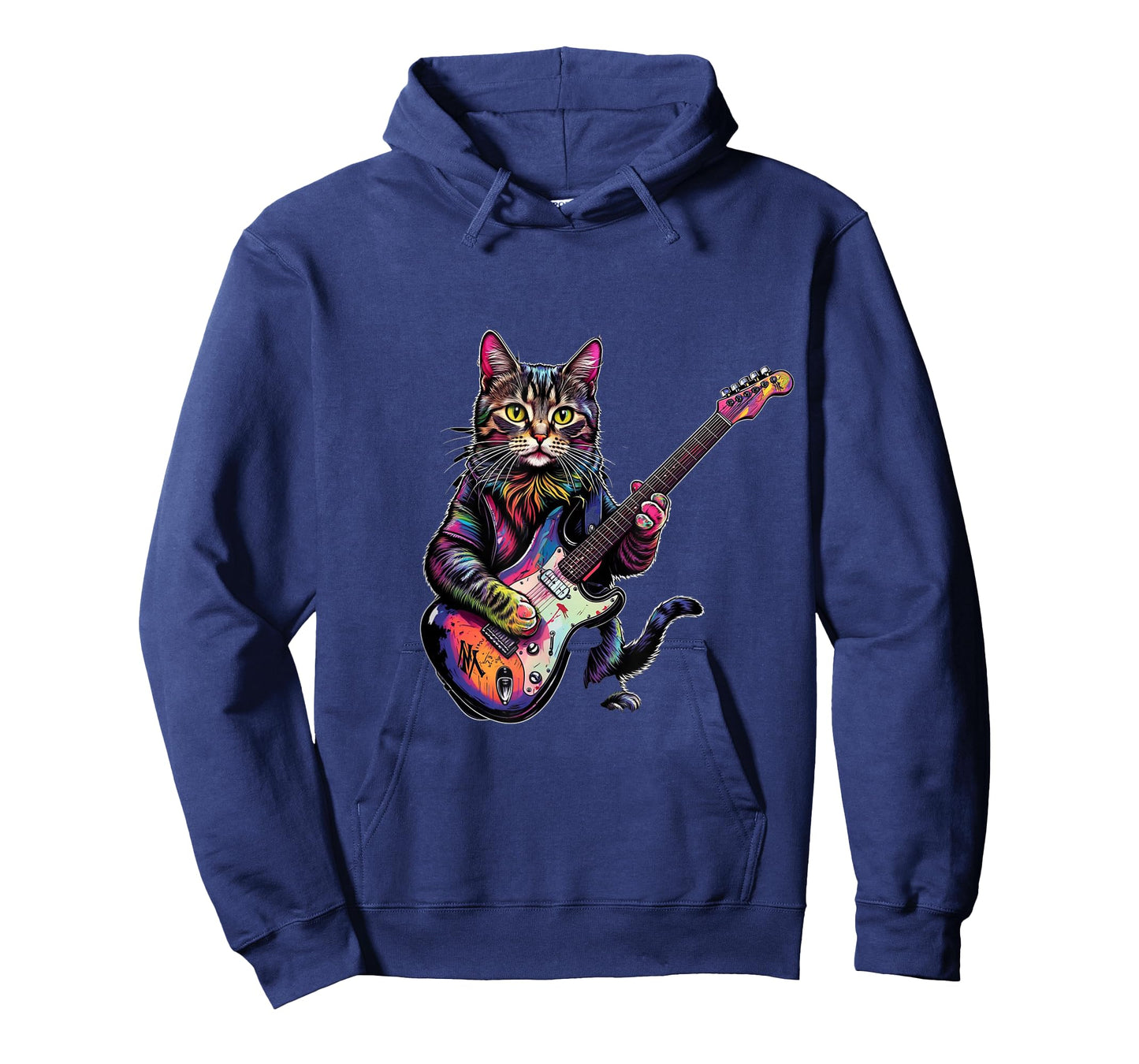 Funny Cat Playing Guitar Rock and Roll Gifts Men Women Kids T-Shirt