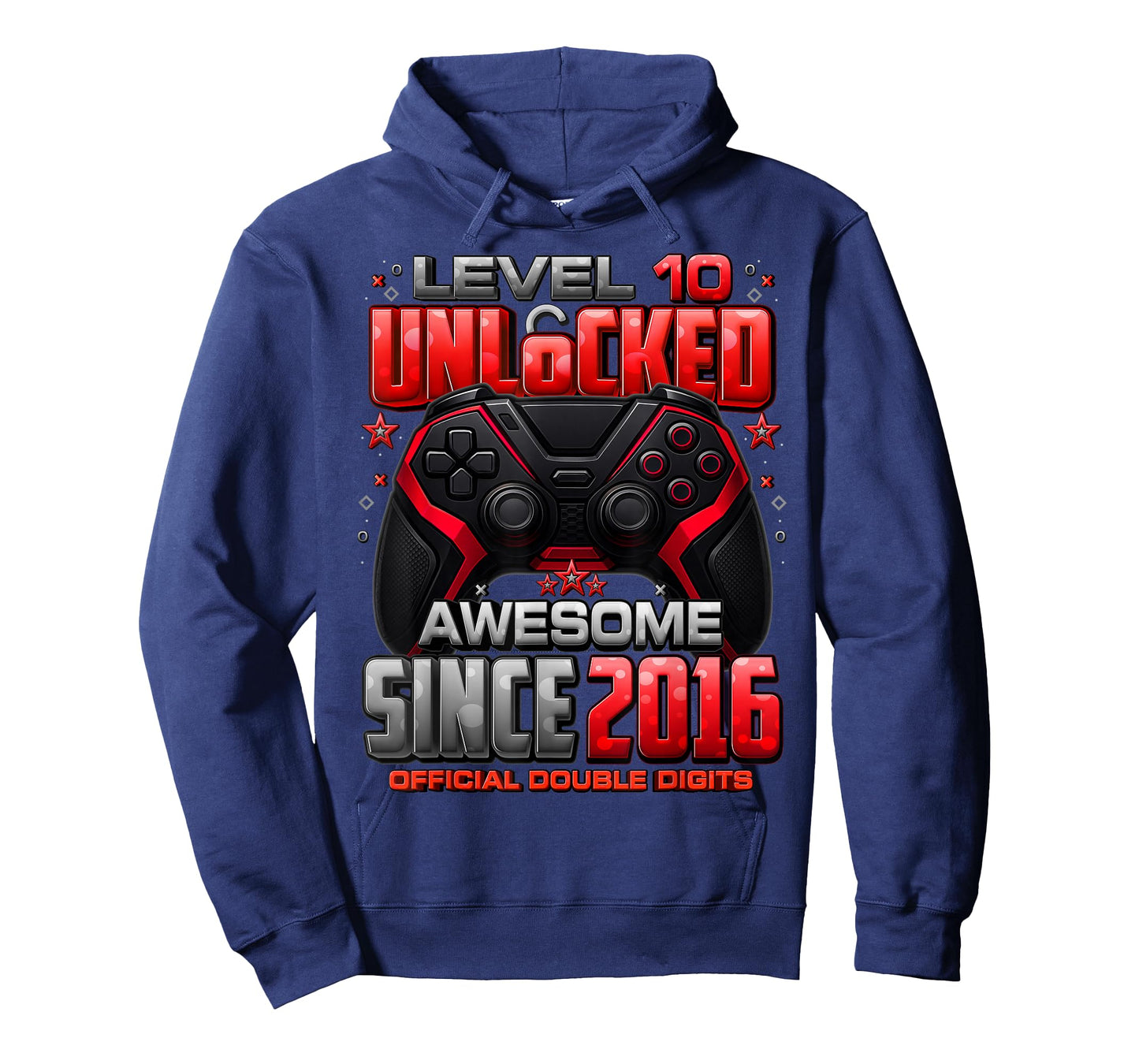 Level 10 Unlocked Awesome Since 2016 10th Birthday Gaming T-Shirt