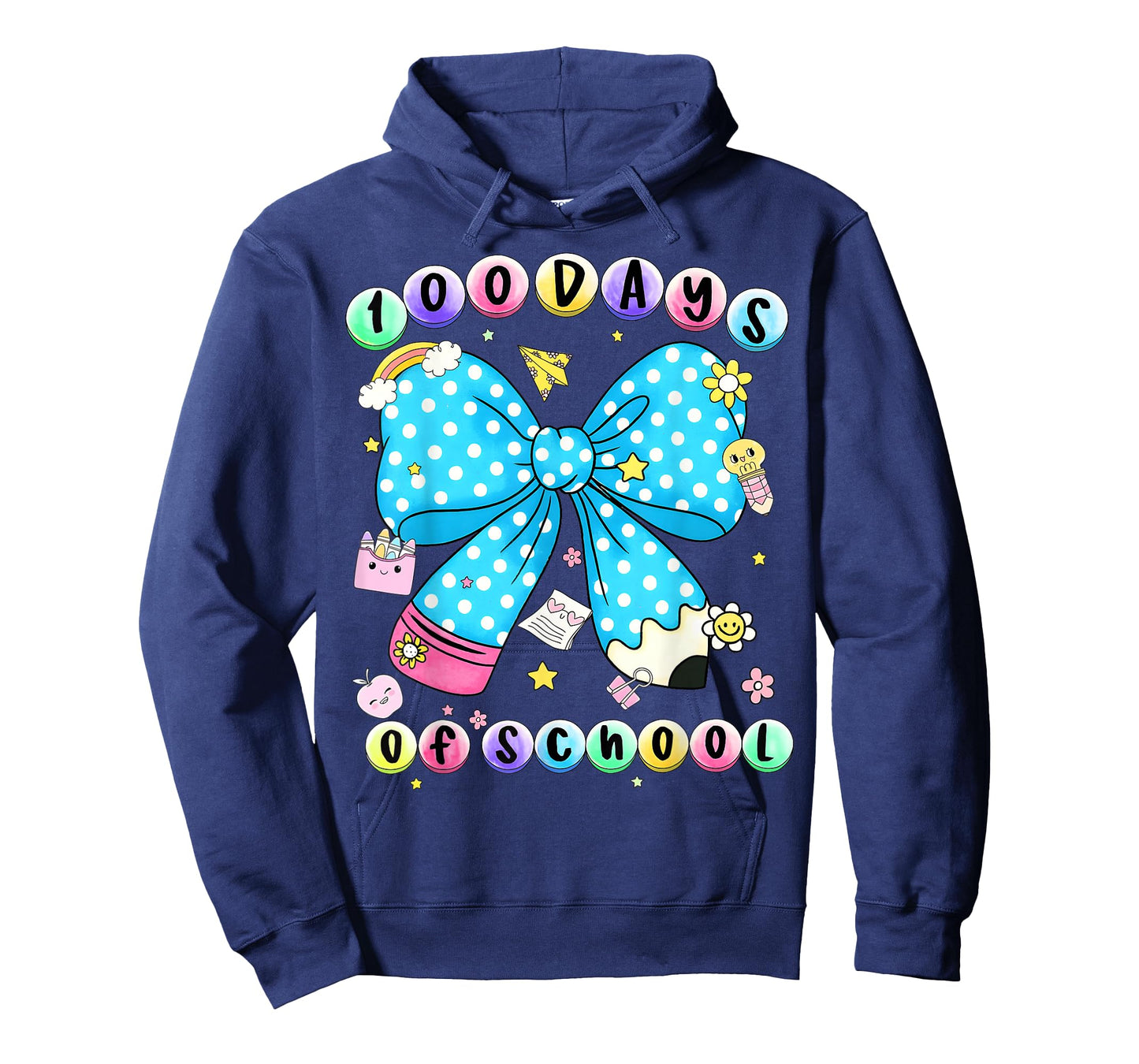 100th Day of School Pencil Dot Coquette Bow Teacher Girls T-Shirt