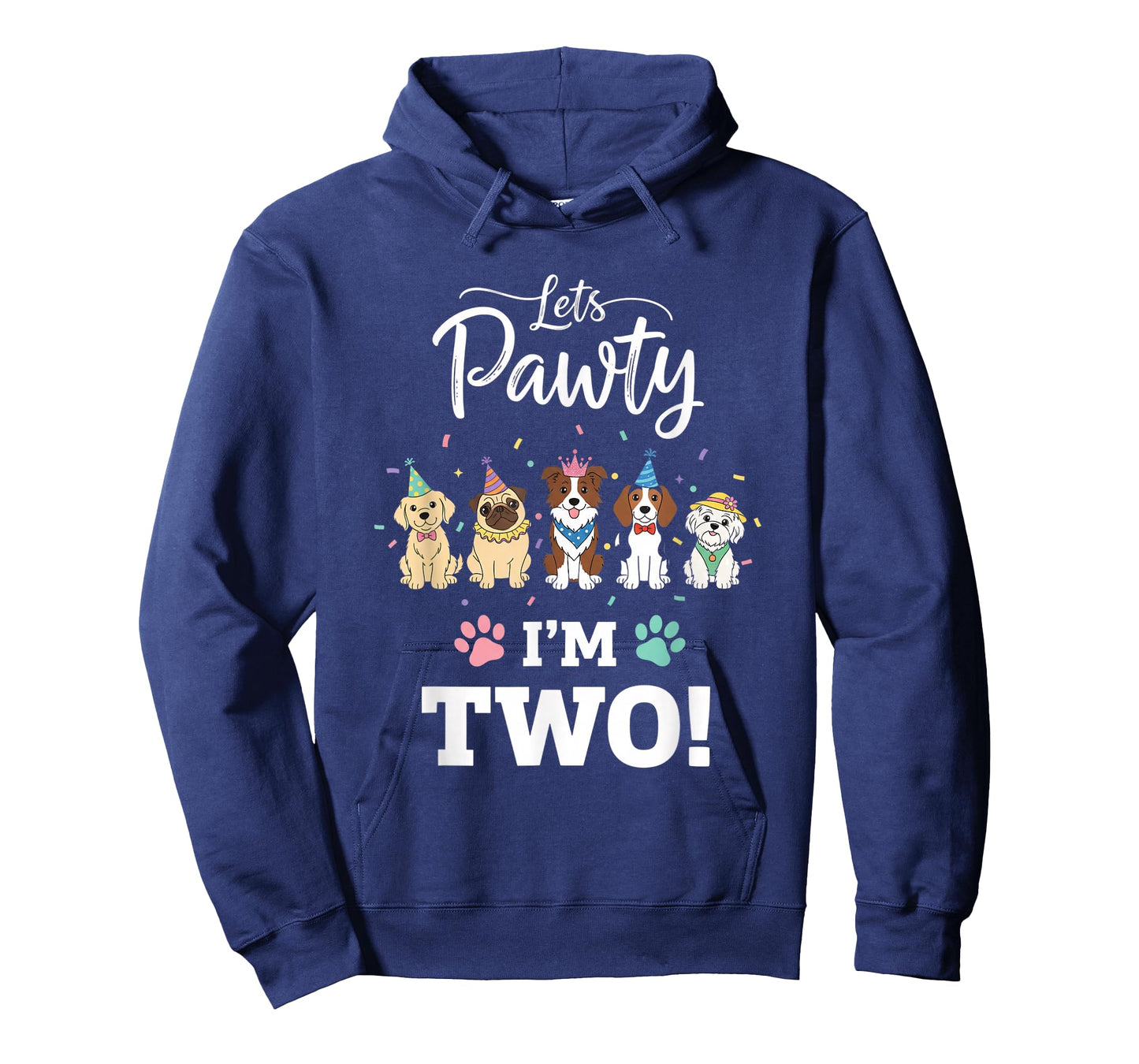 Dog Lets Pawty I'm Two! Puppy Birthday Party Design T-Shirt
