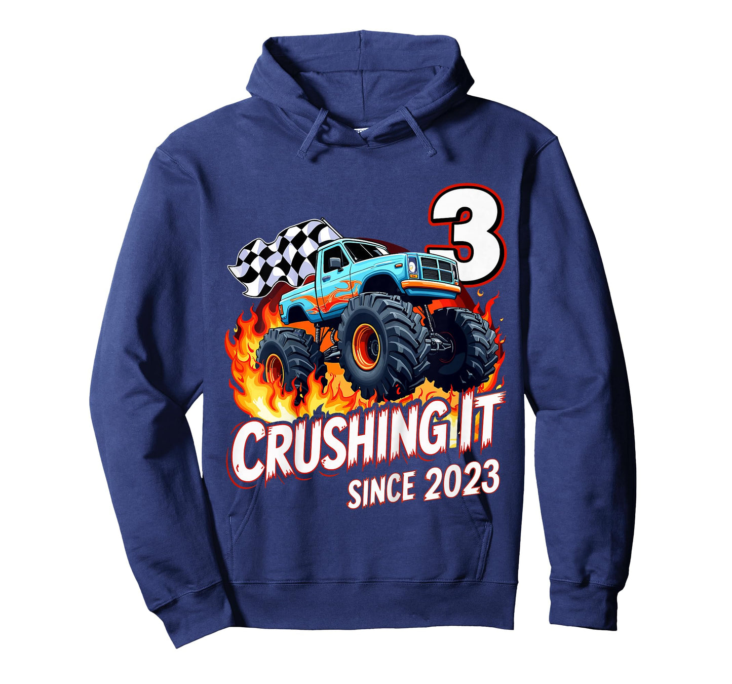 Kids 3rd Birthday Monster Truck 3 Year Old Boys Born 2023 T-Shirt