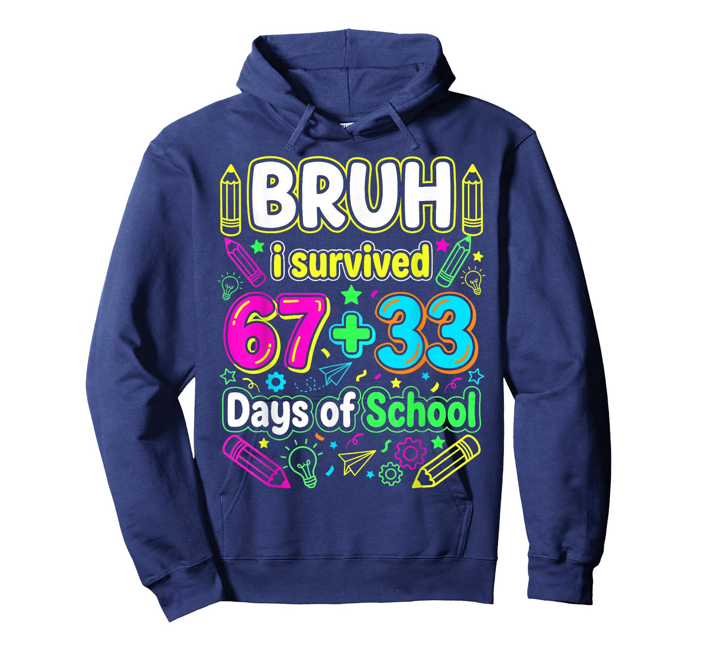 Bruh I Survived 67+33 100 Days of School Boys 100th Day 67 T-Shirt