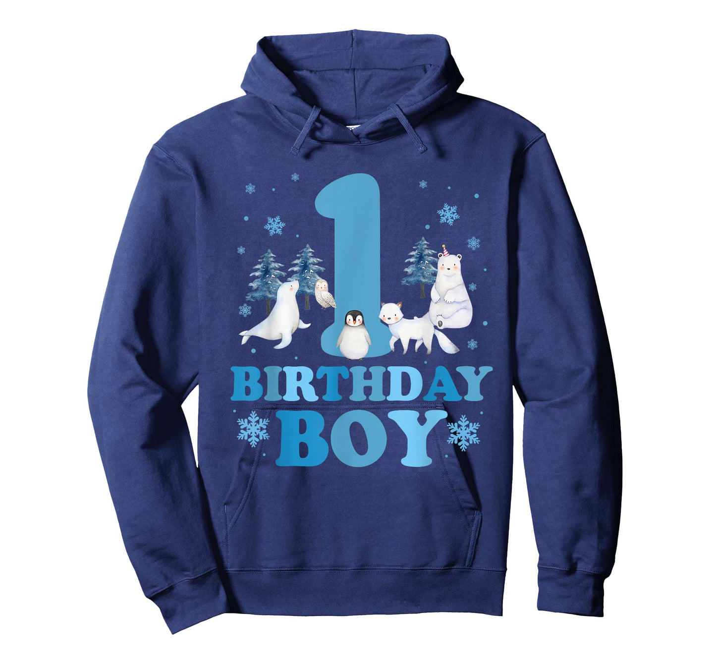 Winter 1st Birthday Boy Arctic Animals 1 Year Old Birthday T-Shirt