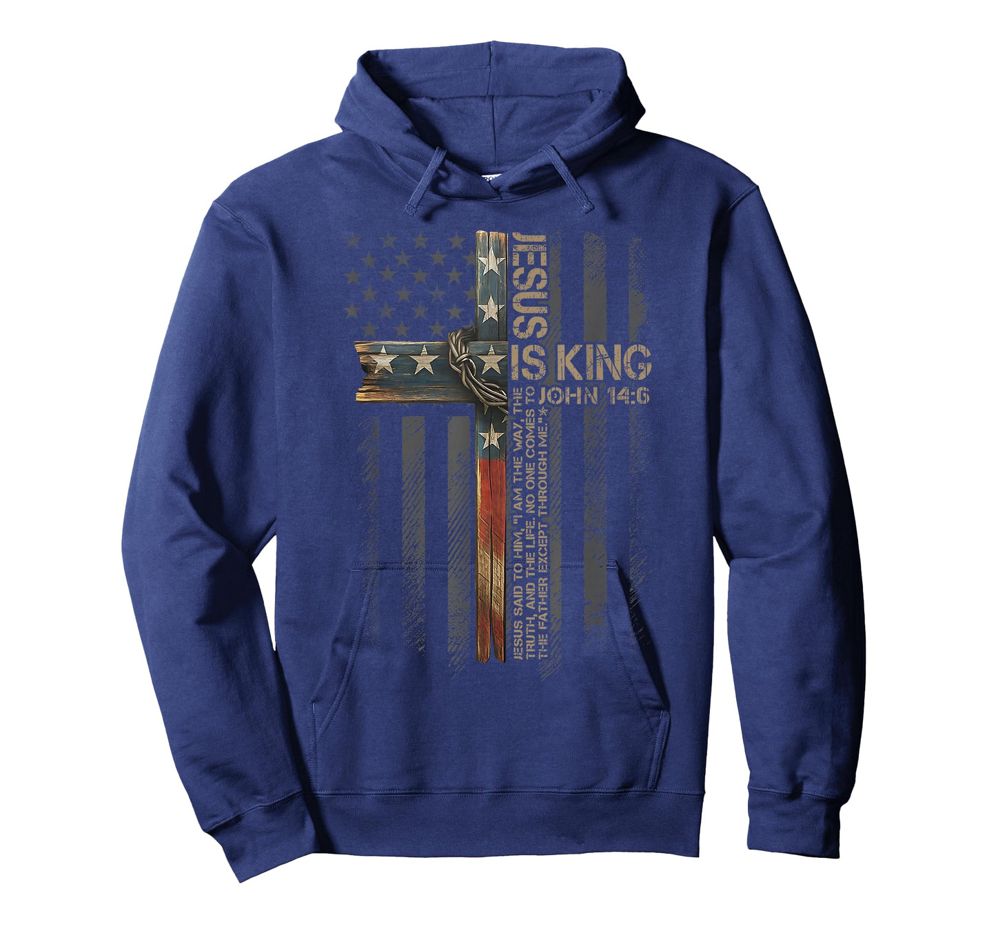 Jesus is King American Flag Christian Cross Faith Vintage T-Shirt