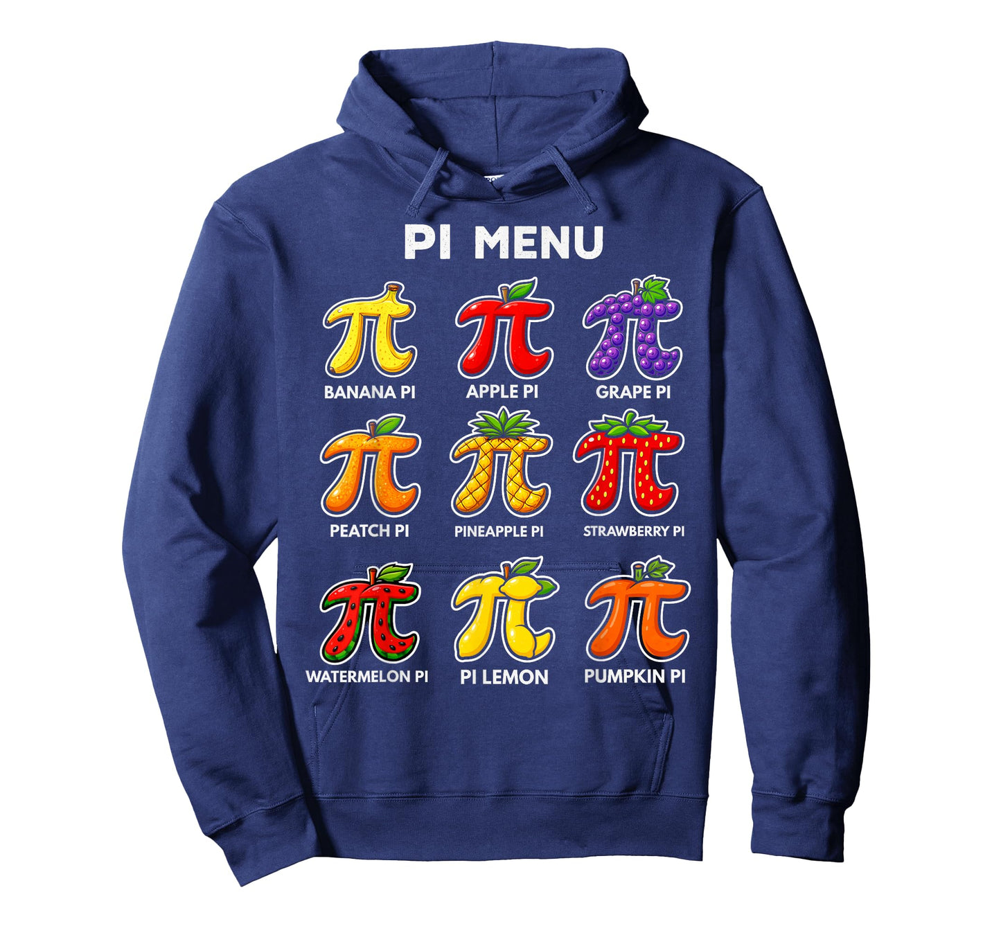 Pi Day 3.14 Pi Menu Funny Fruit Pie Menu Teachers Math Lover T-Shirt