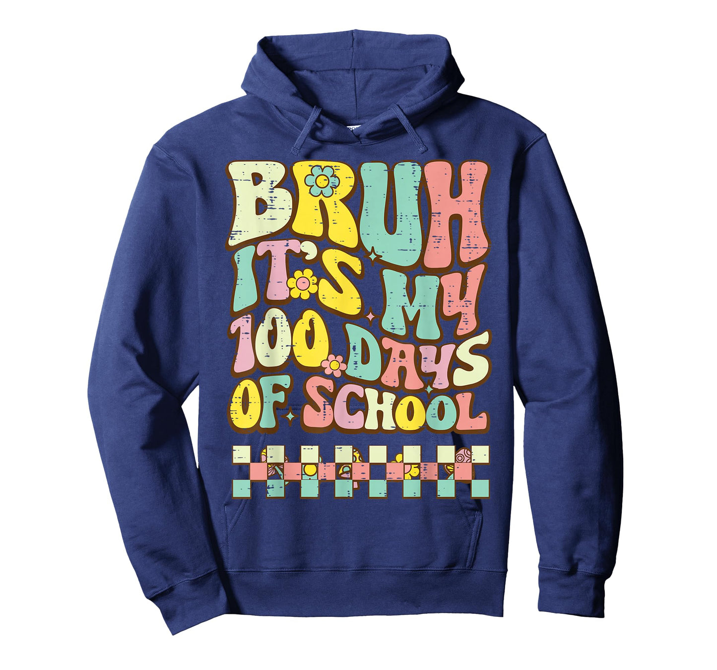 Bruh Its My 100 Days of School Retro 100th Day Groovy Kids T-Shirt