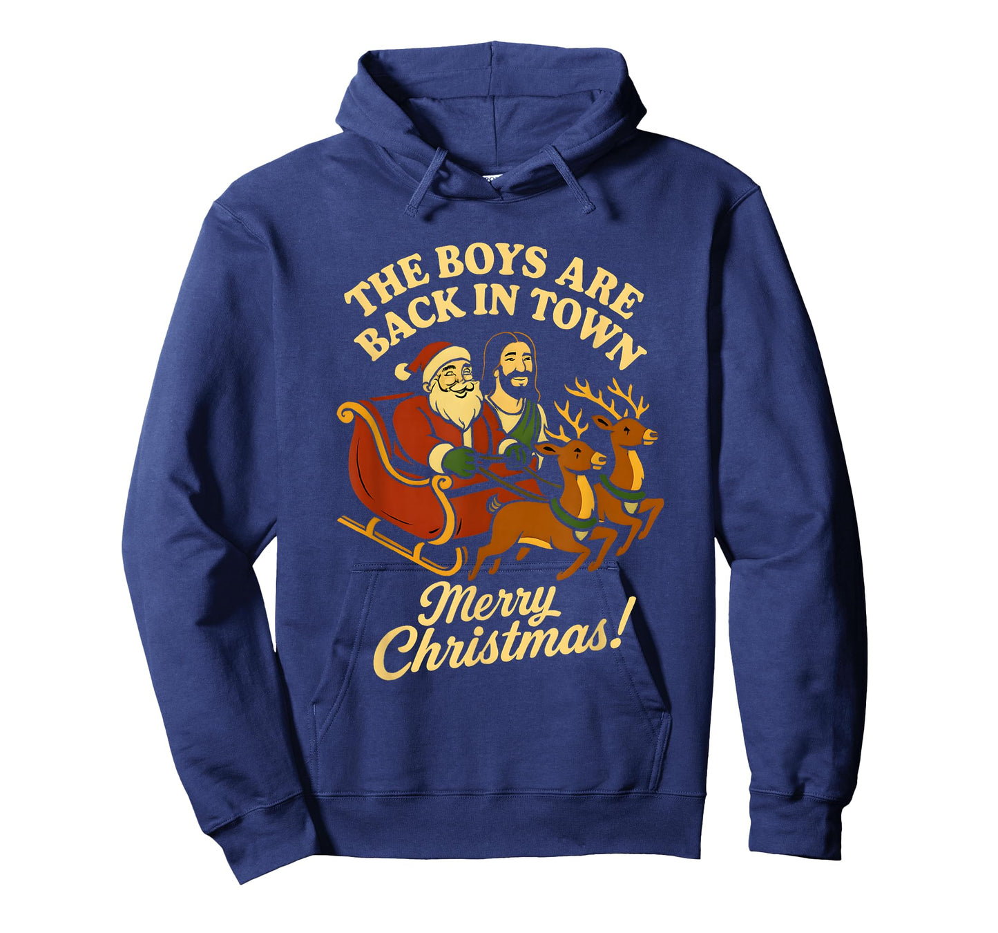 The Boys are Back in Town Christmas Jesus and Santa Funny T-Shirt