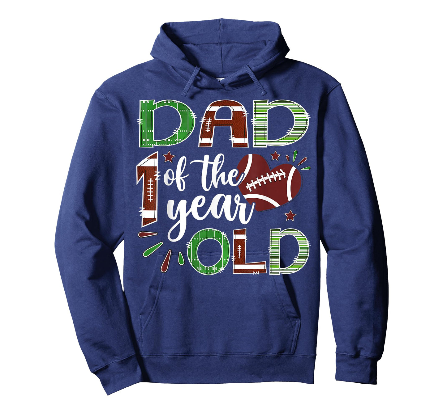Dad of The 1 Year Old Football First Birthday Boy Matching T-Shirt