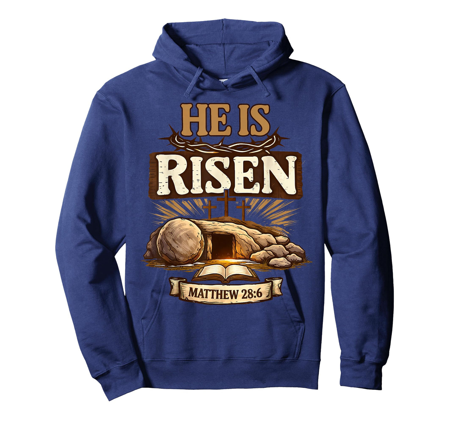 Cross He is Risen Jesus Religious Easter Christian Men Women T-Shirt