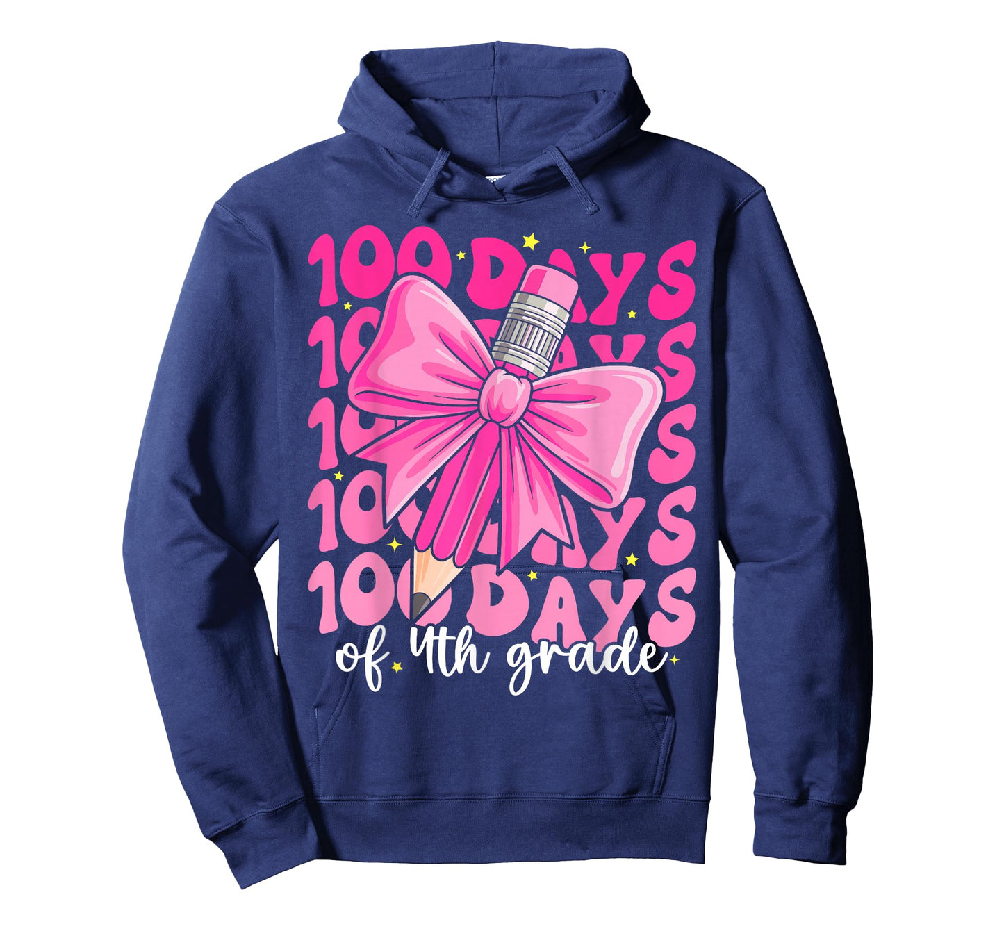100 Days of 4th Grade Girls Coquette Bow 100th Day of School T-Shirt