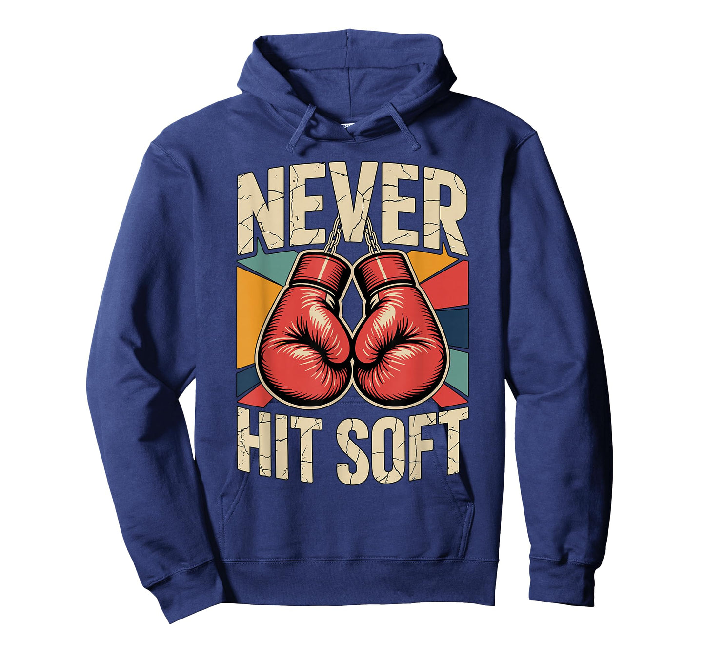 Vintage Boxing Never Hit Soft Kickboxing Boxer Training T-Shirt