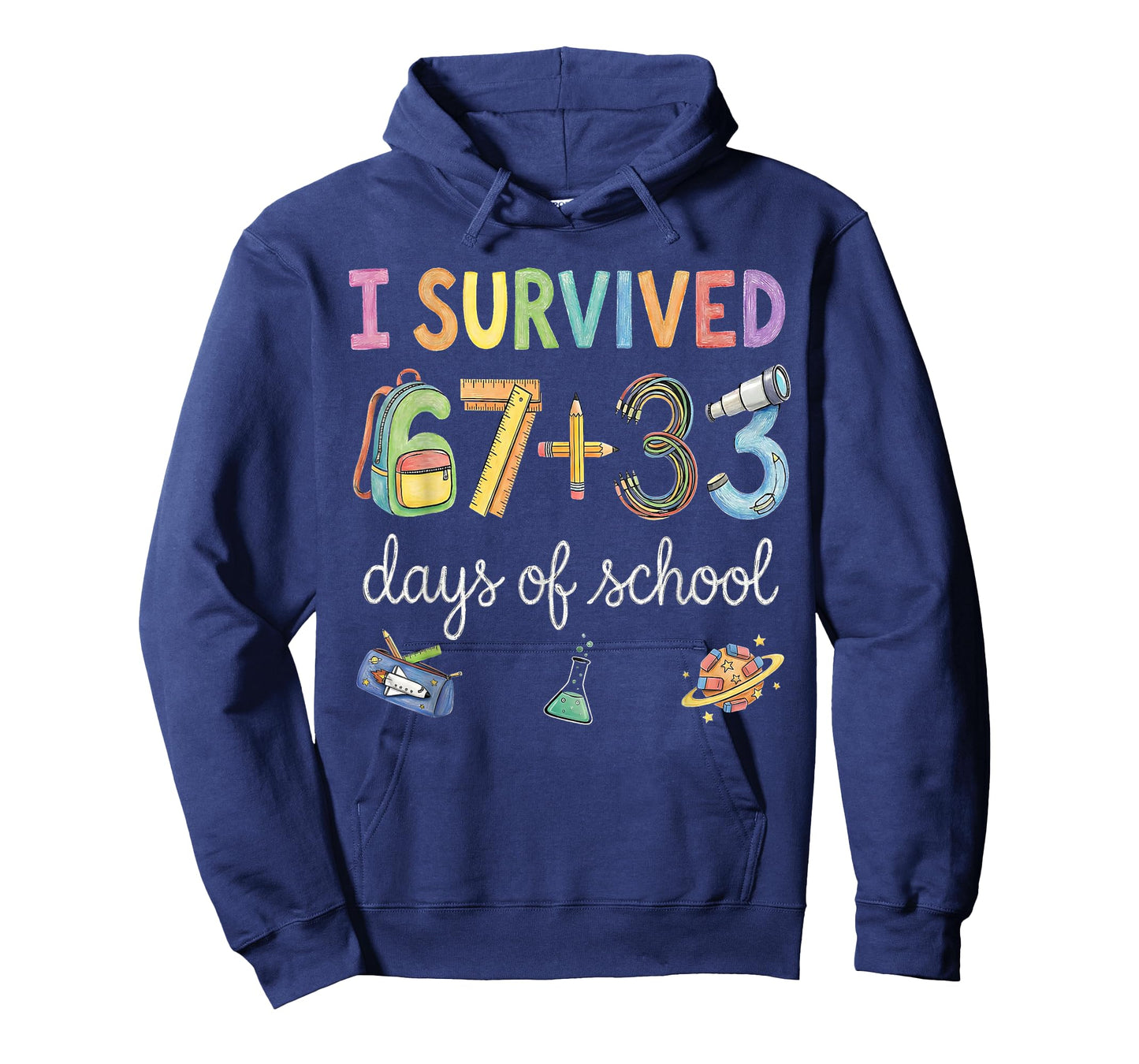 I Survived 67+33 Days of School 100 Days 100th Day of School T-Shirt