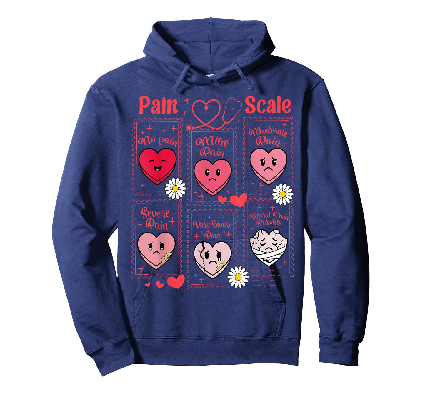 Stamp Pain Scale Heart Candy Trauma Nurse Triage Valentines T-Shirt