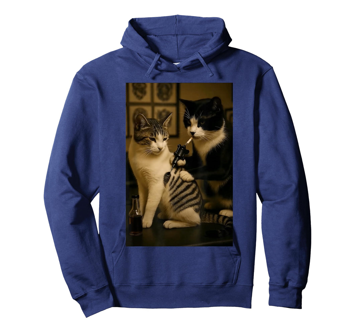 Vintage Cat Smoking Tattoo Inked Kitty Artist Funny Meme T-Shirt