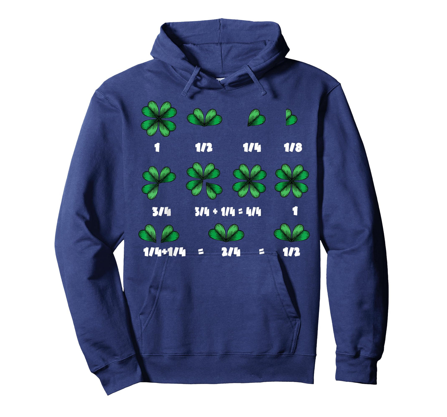 St Patricks Day Math Fraction Clover Shamrock Funny Teacher T-Shirt