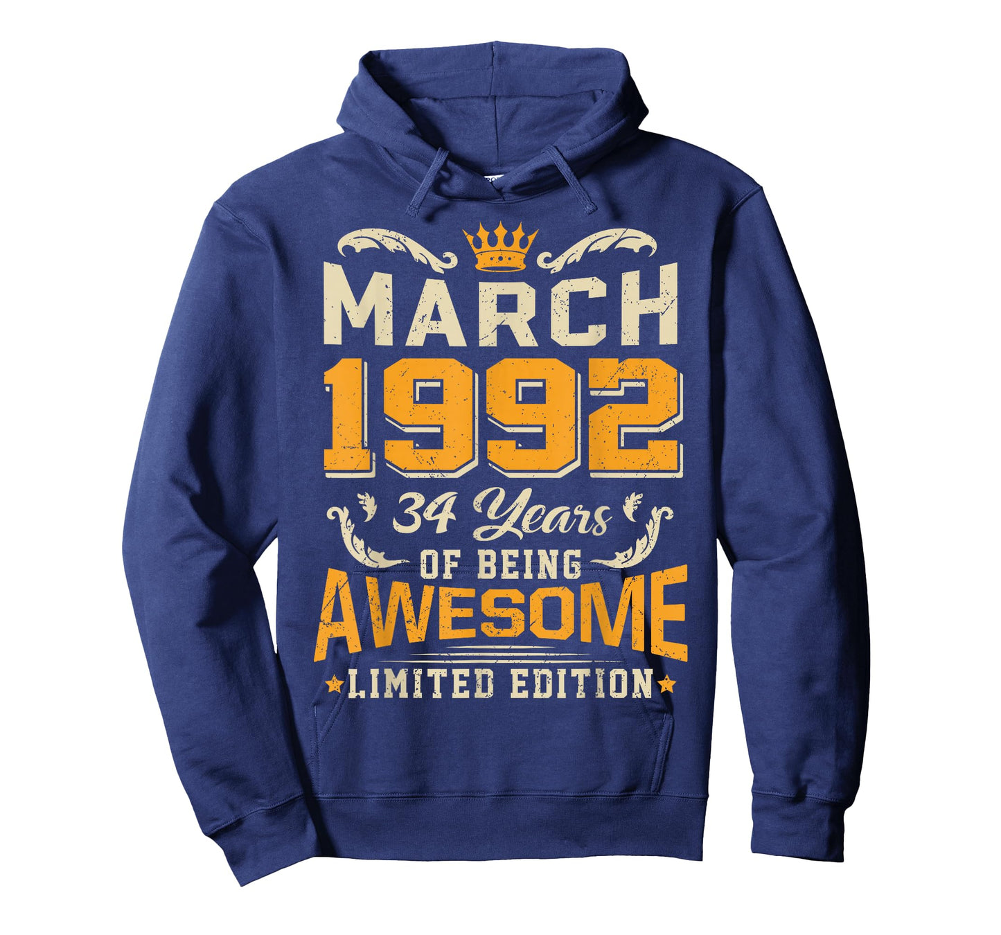 March 1992 Vintage 34 Years Awesome 34th Birthday Mar T-Shirt