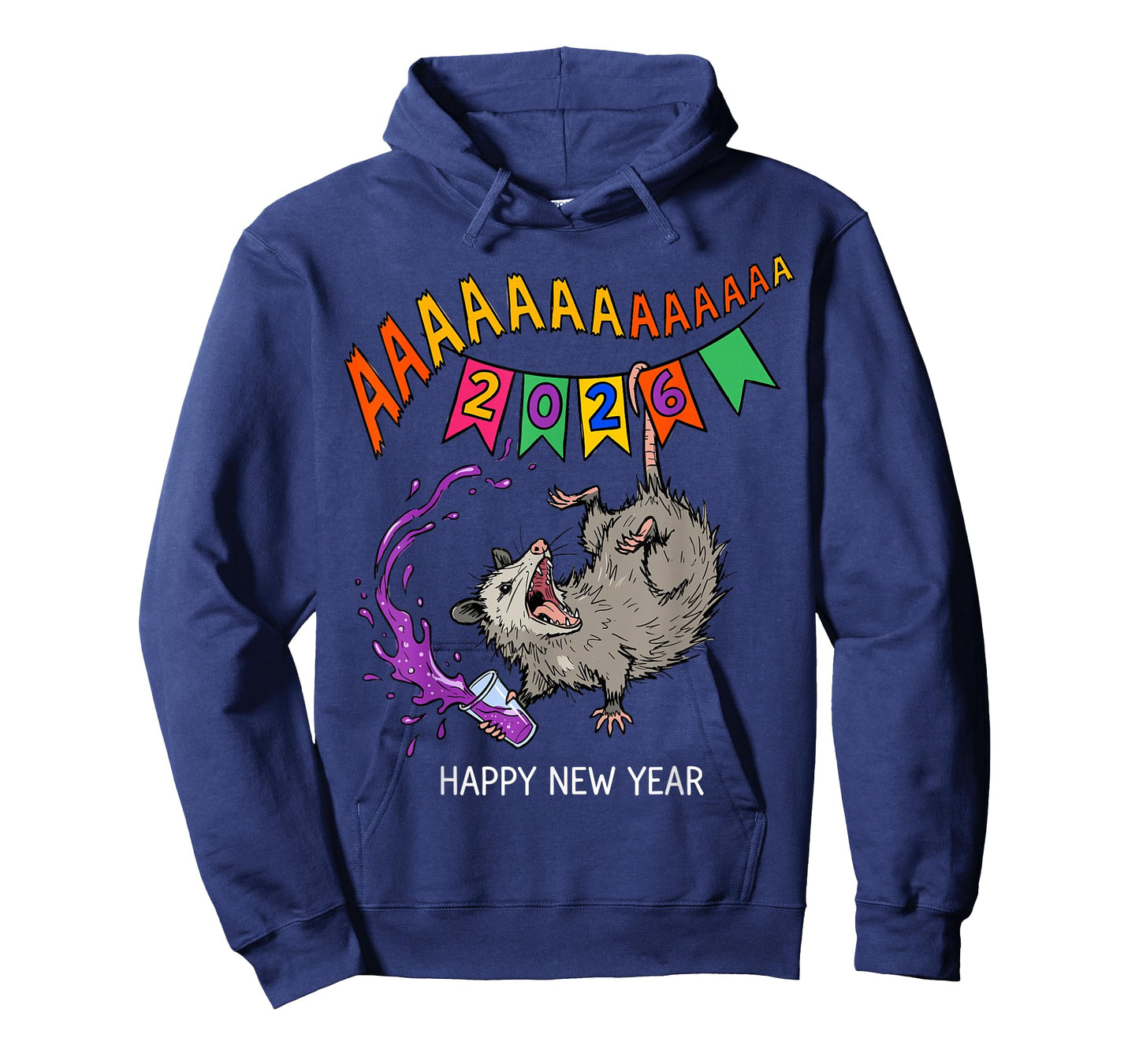 Screaming Opossum 2026 Chaotic New Year T-Shirt