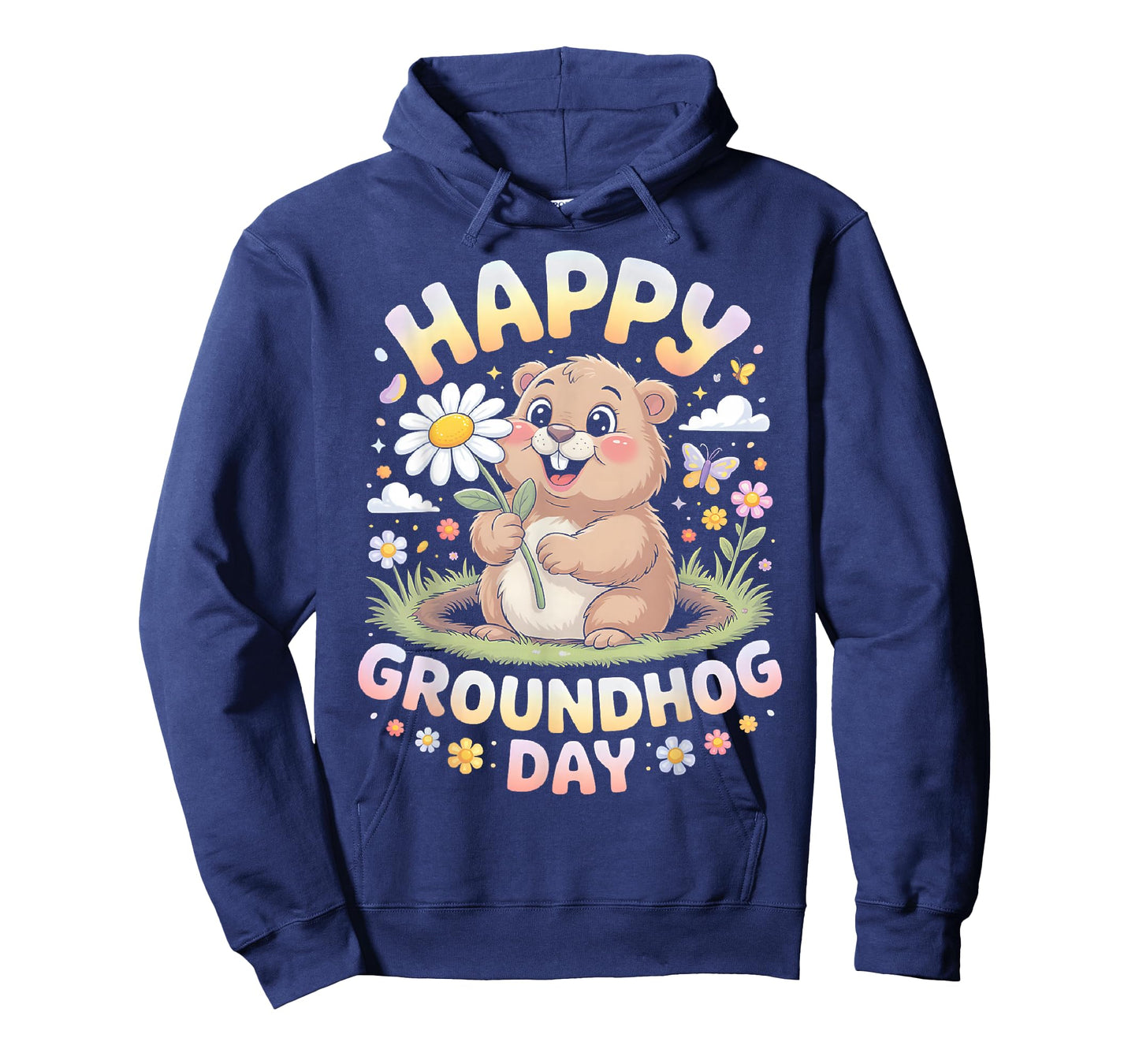 Happy Groundhog Day 2026 Cute Groundhog with Flower T-Shirt