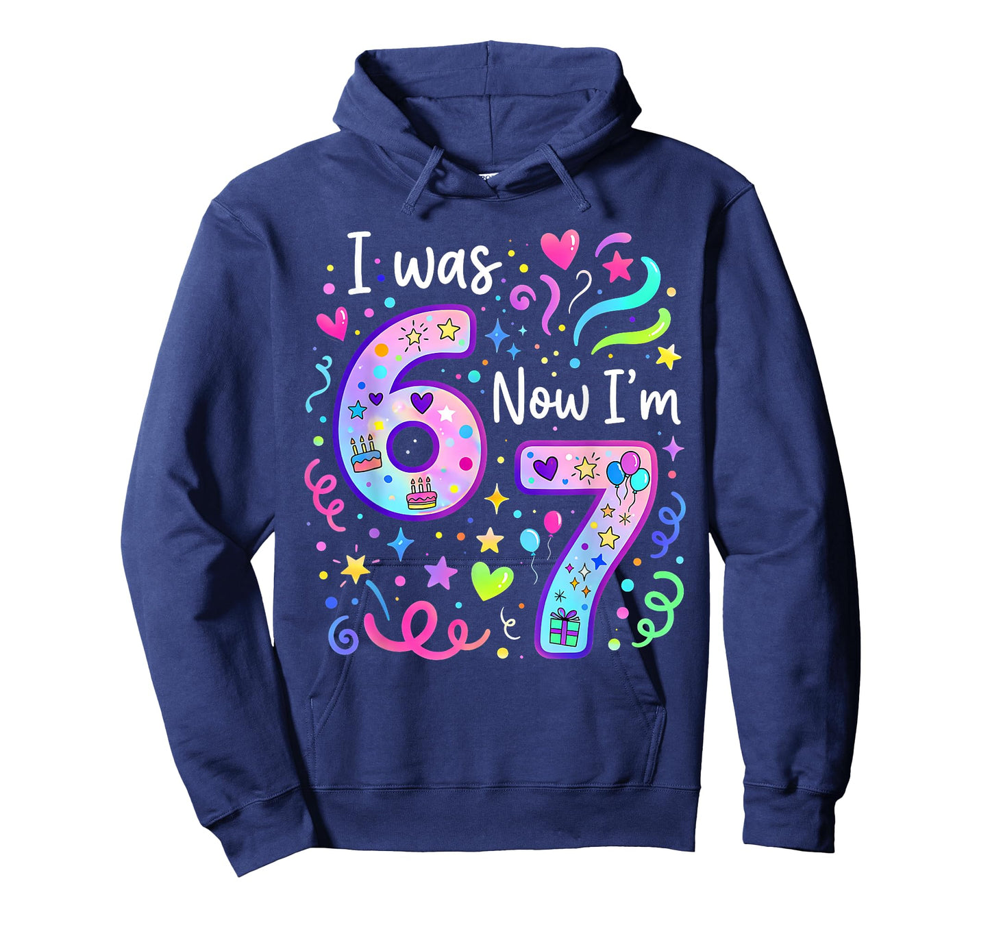 7th Birthday Girl I was 6 Now I'm 7 Years Old Girls Birthday T-Shirt