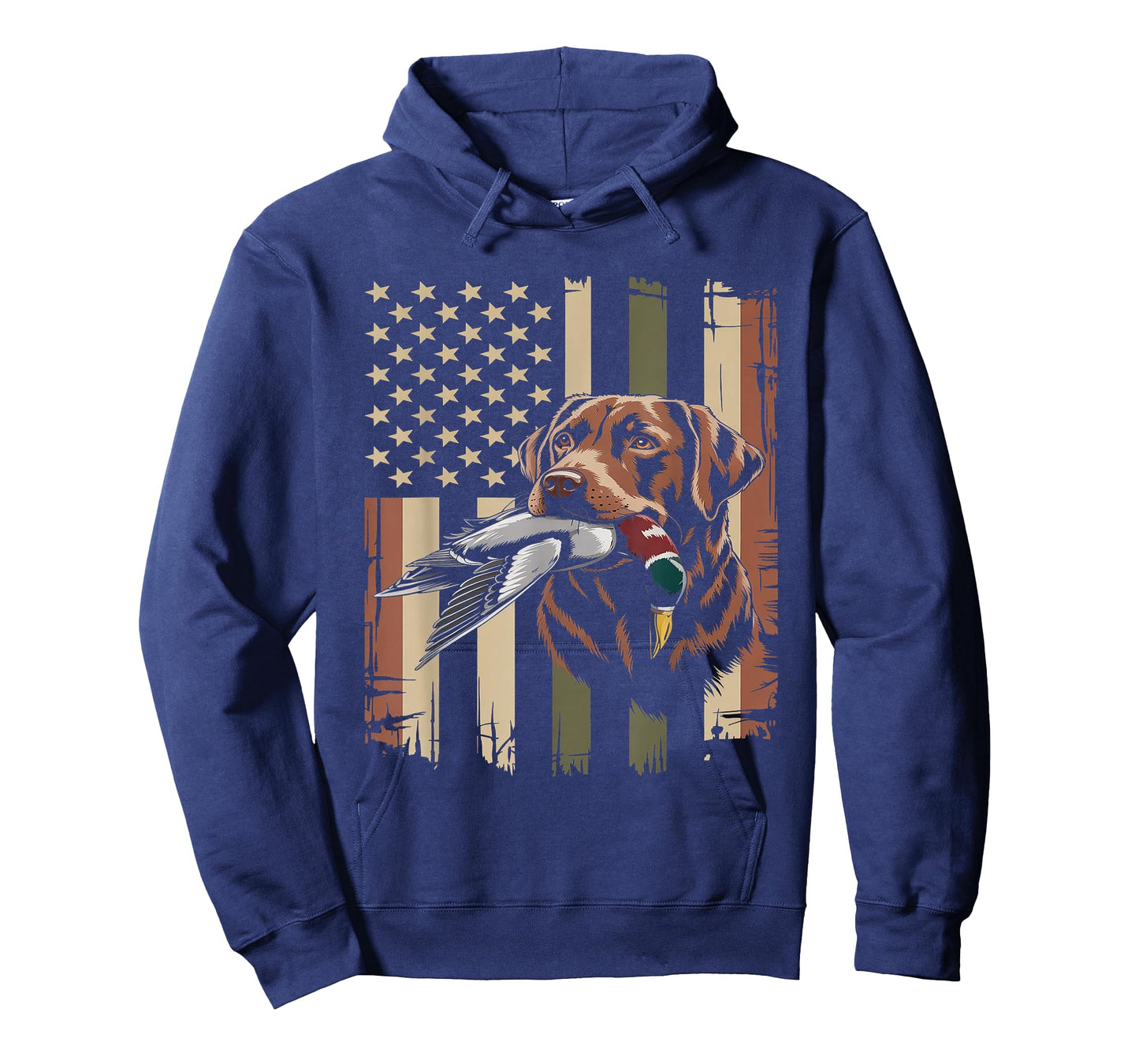 Duck Hunting Labrador American USA Flag Mallard Duck Hunter T-Shirt