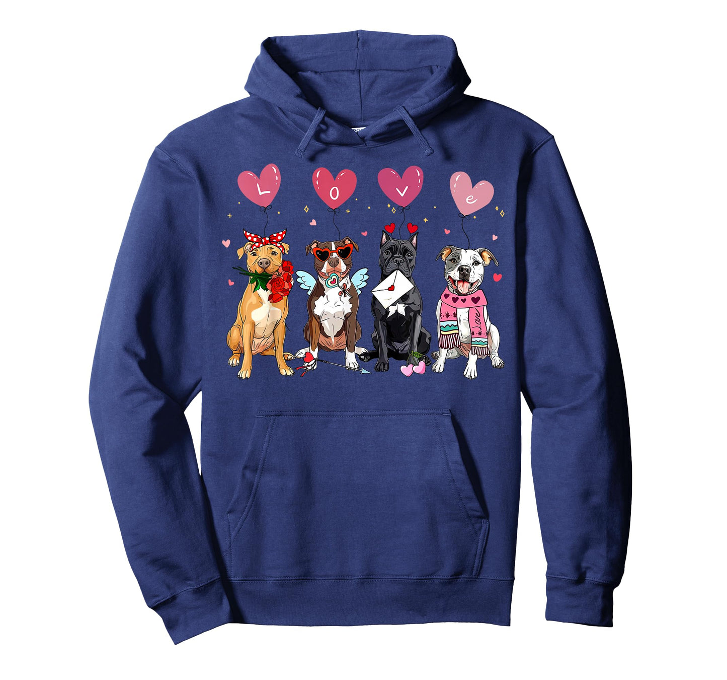 Valentine Pitbull Dog Balloon Heart Dog Mom Animal Lover T-Shirt
