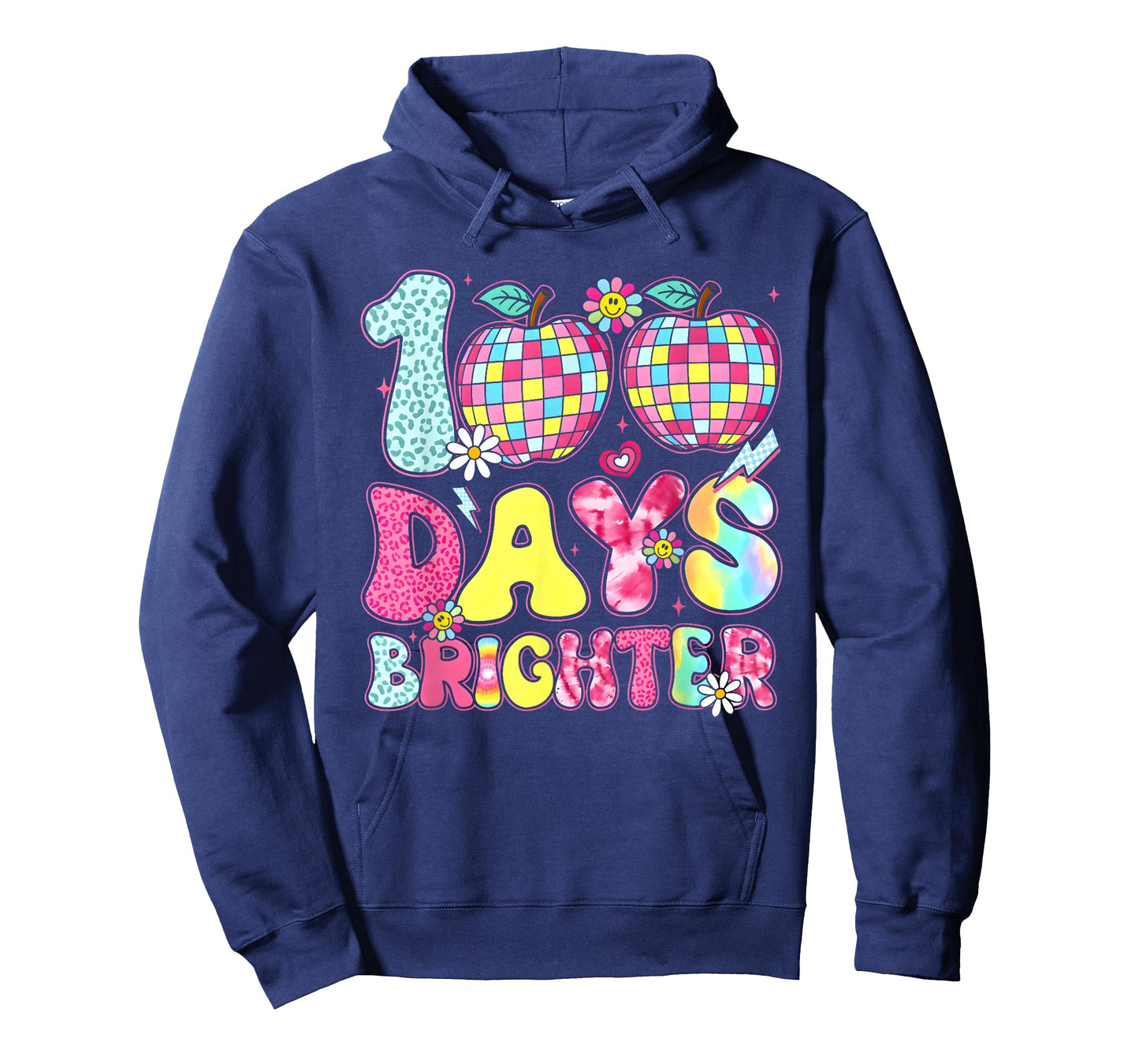 100 Days Brighter Happy 100 Days of School Teachers Kids T-Shirt