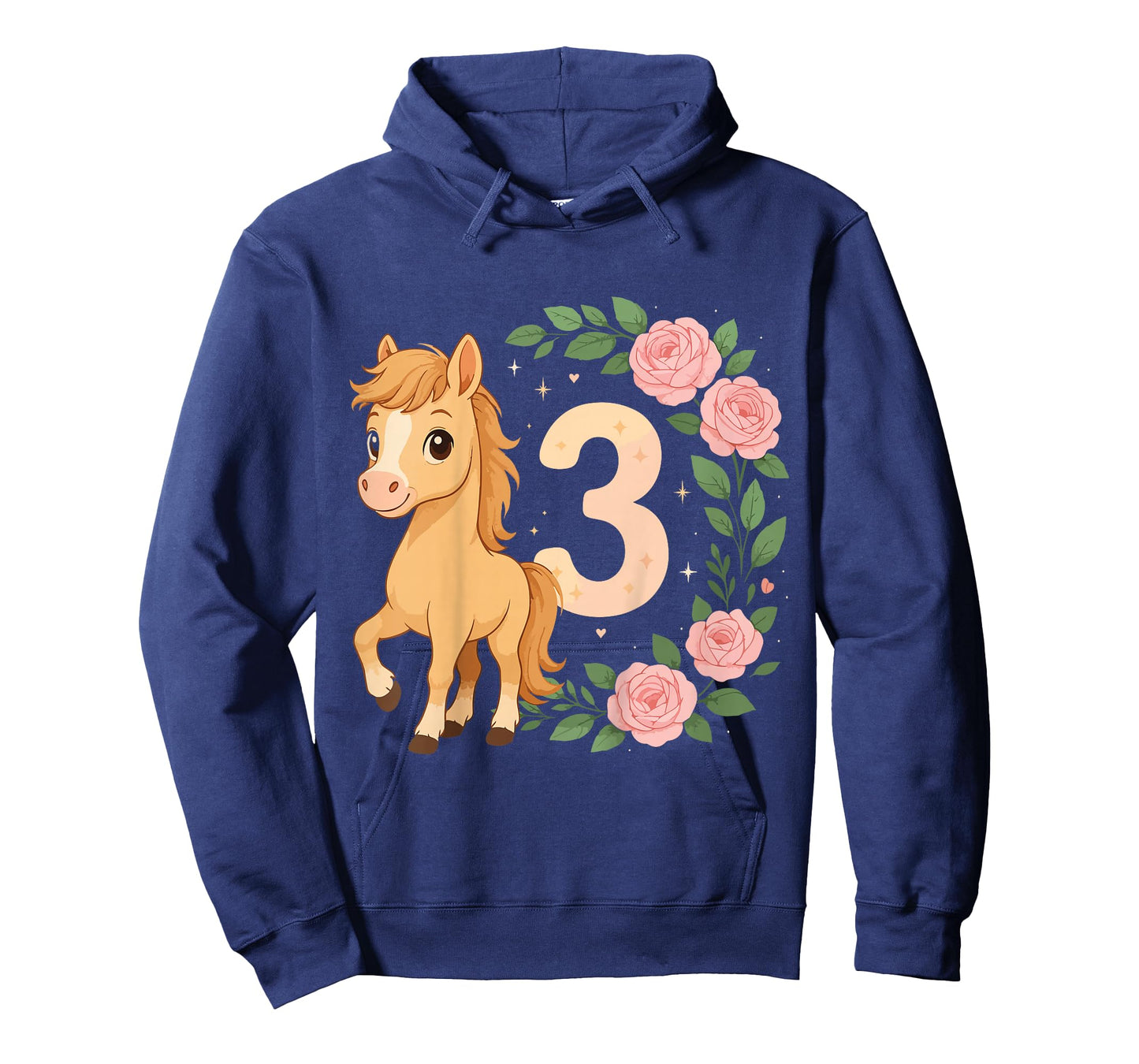 3rd Birthday Girl Pony Horse Flowers 3 Years Old T-Shirt