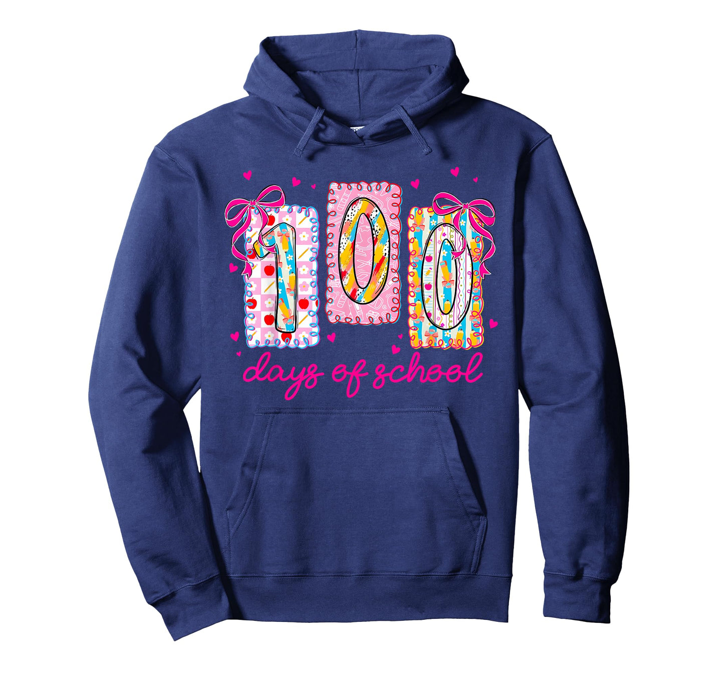 Preppy 100 Days of School Coquette Bow 100th Day of School T-Shirt