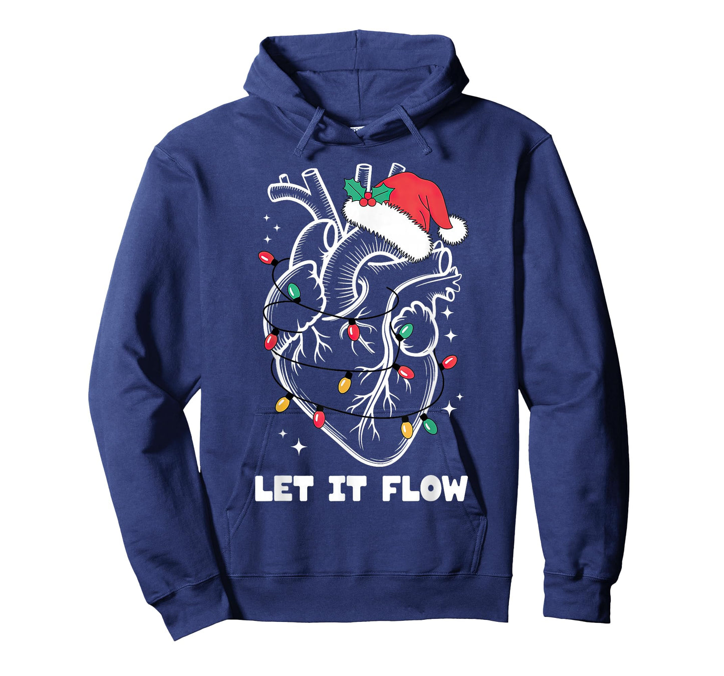 Let It Flow Anatomy Heart Santa Xmas T-Shirt