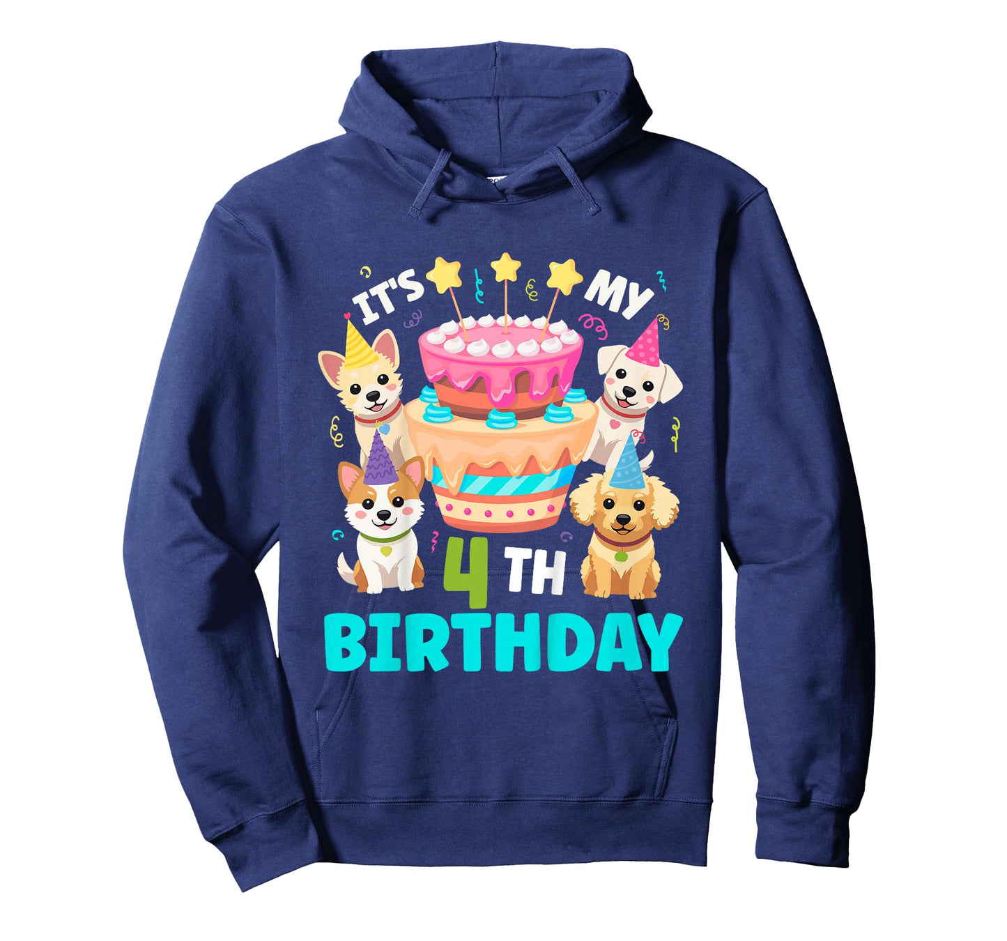 4th Dog Birthday Party Four Year Old Puppy Birthday T-Shirt