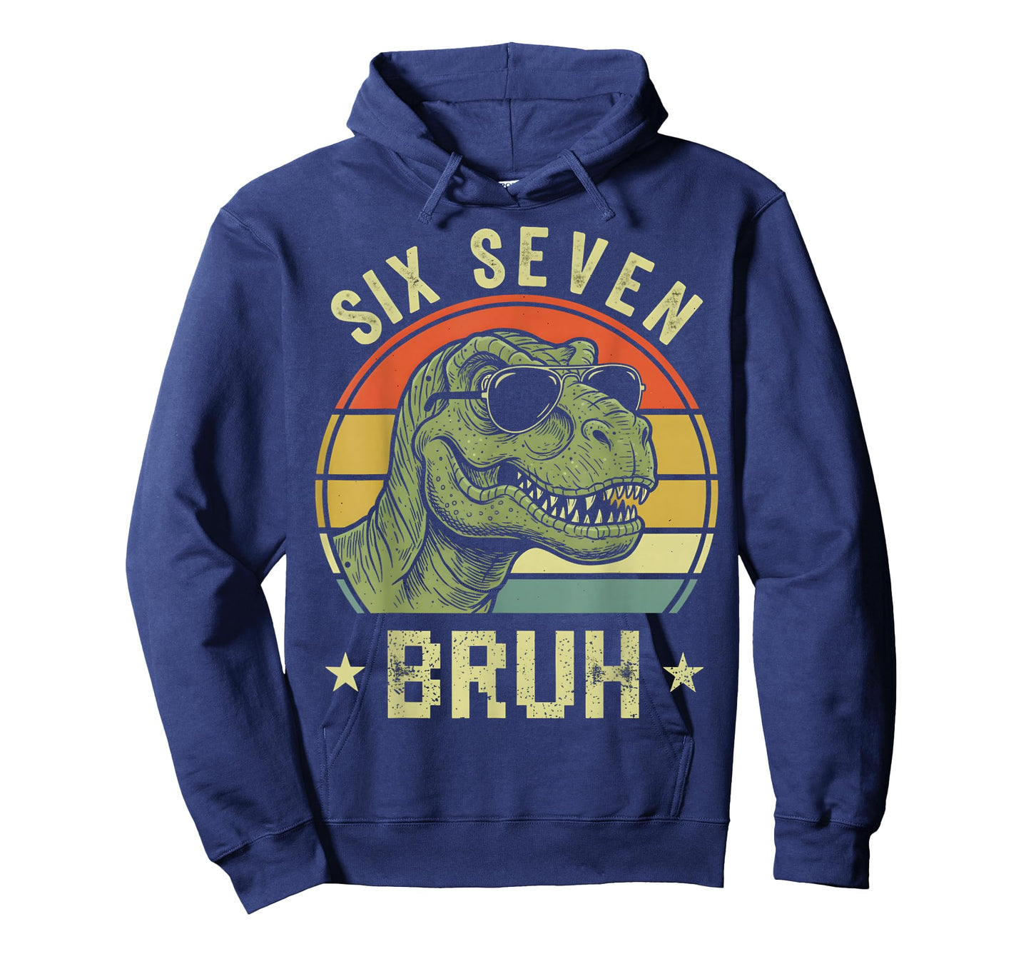 Funny 6 7 67 Six Seven Bruh Funny T Rex Dinosaur T-Shirt