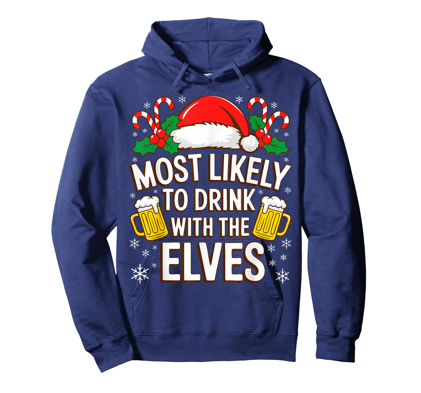 Most Likely to Drink with The Elves Shirt Drinking Christmas T-Shirt