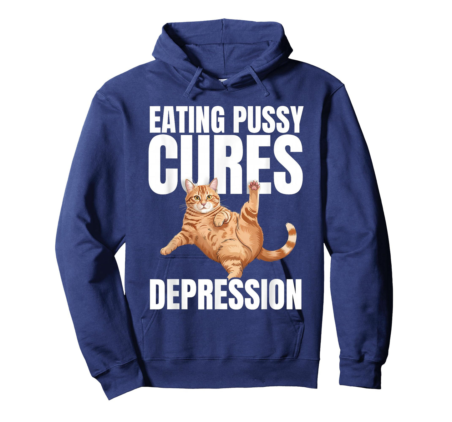 Eating Pussy Cures Depression Naughty Cat Funny Hilariously T-Shirt