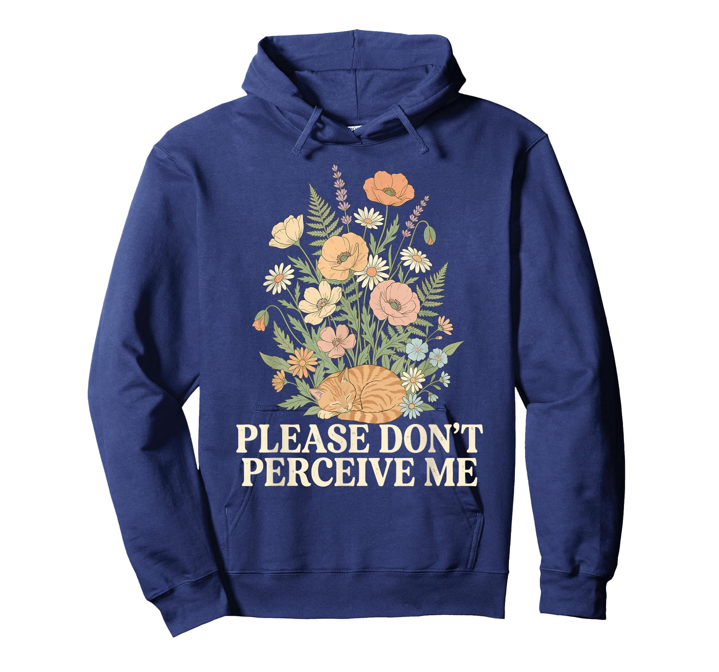 Please Do Not Perceive Me Sleeping Cat Wildflowers T-Shirt