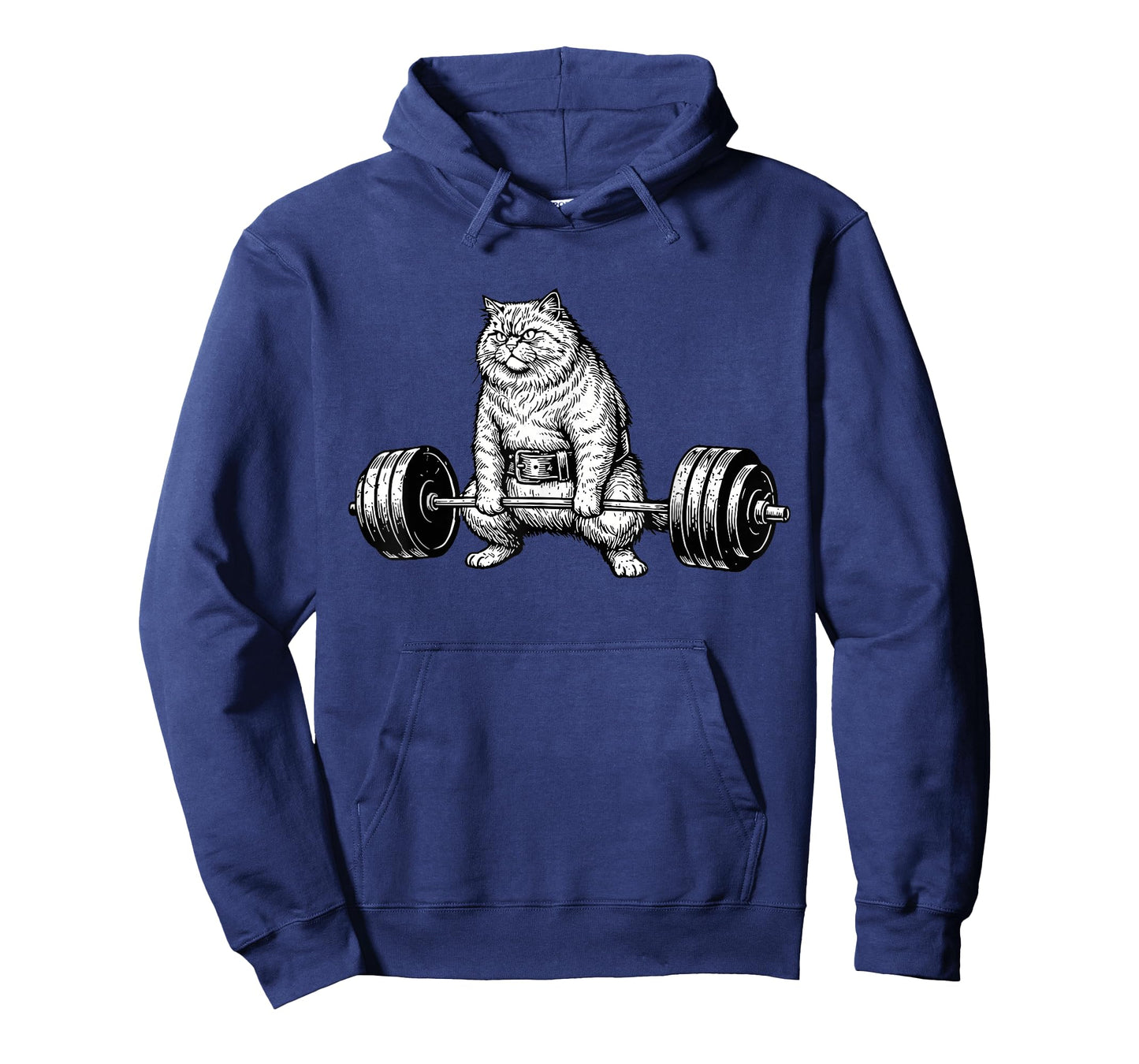 Retro Cat Deadlift Powerlifting Funny Gym Weight Lifting T-Shirt