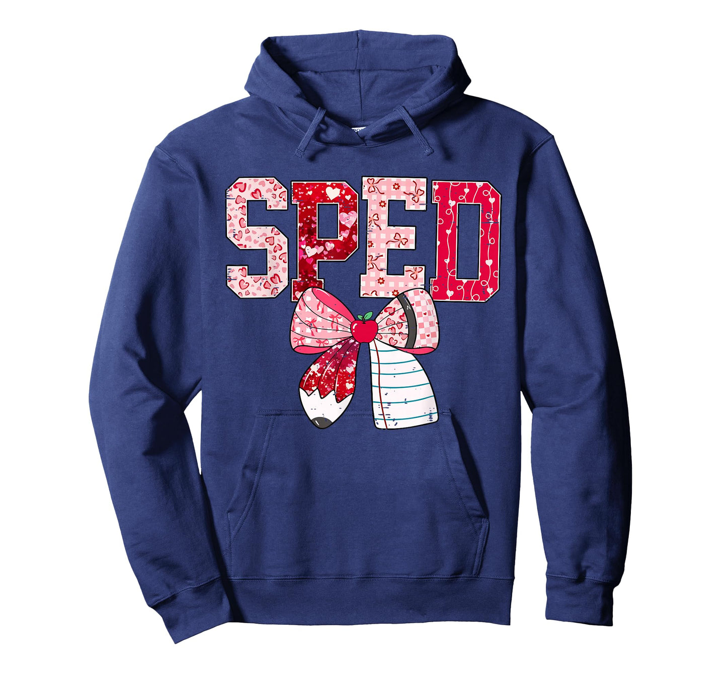 Coquette Bow Pencil Funny Sped Teacher Valentine Red Hearts T-Shirt