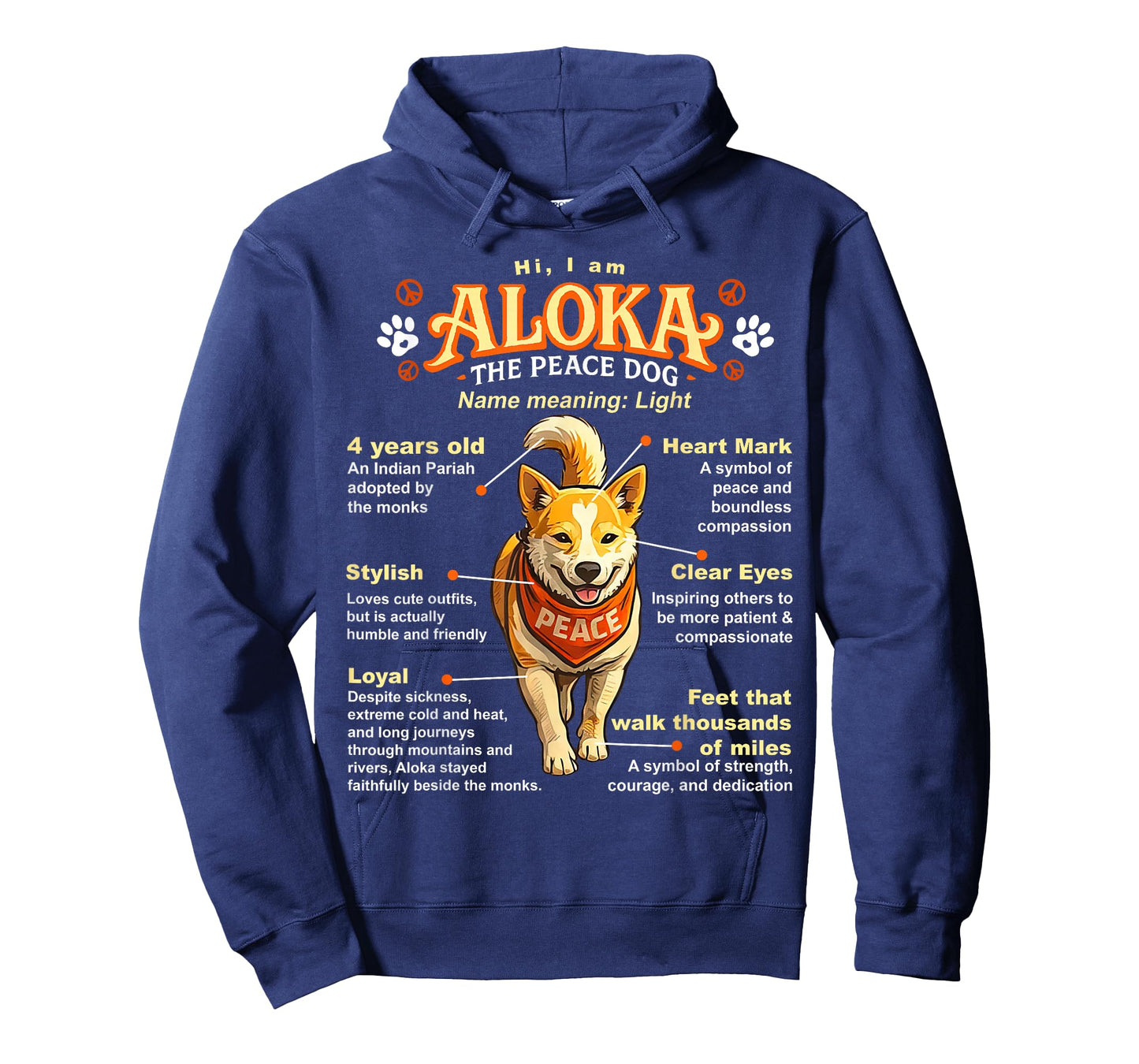 Aloka The Peace Dog Inspirational Infographic T-Shirt